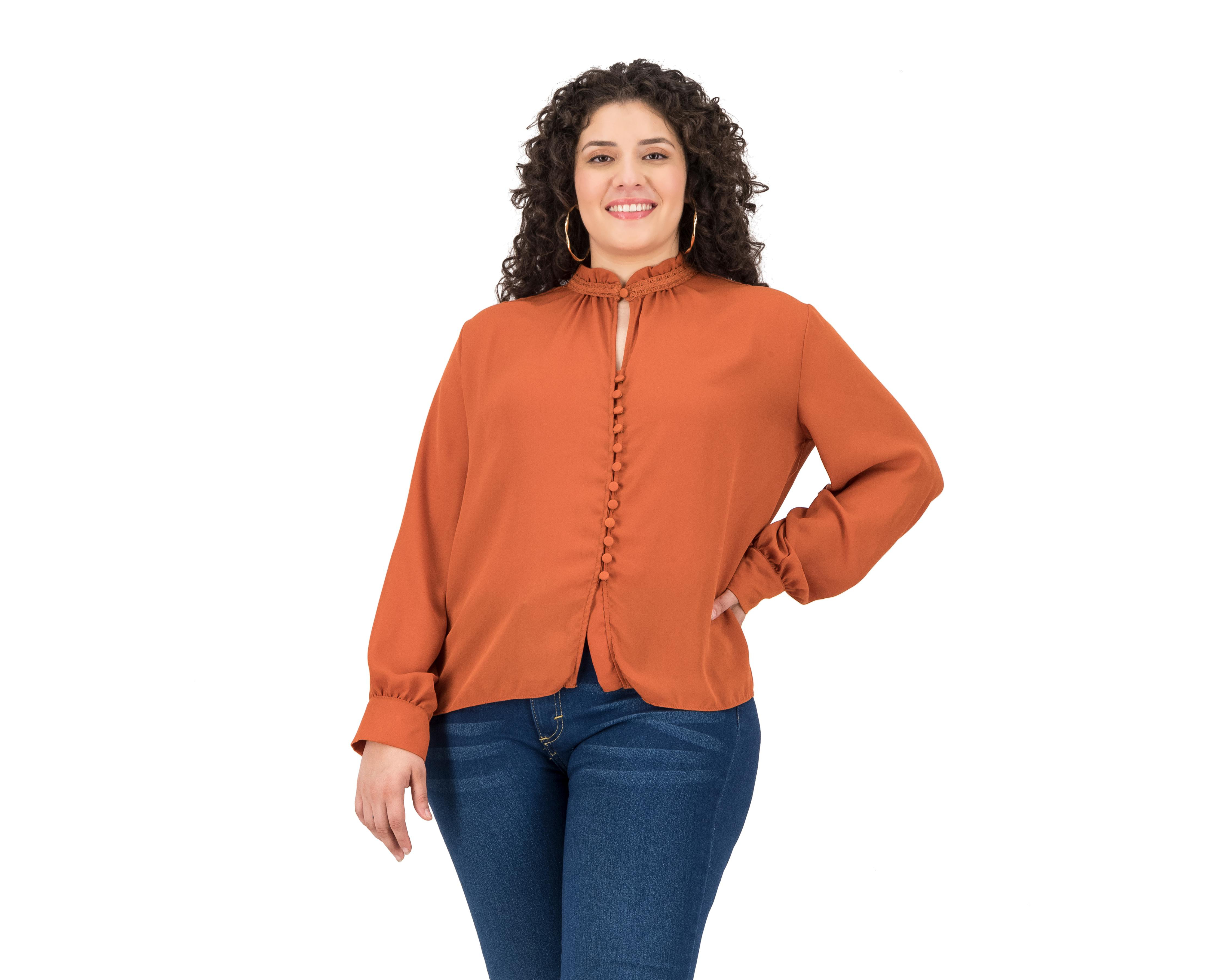 Foto 6 pulgar | Blusa Sahara Manga Larga con Botones