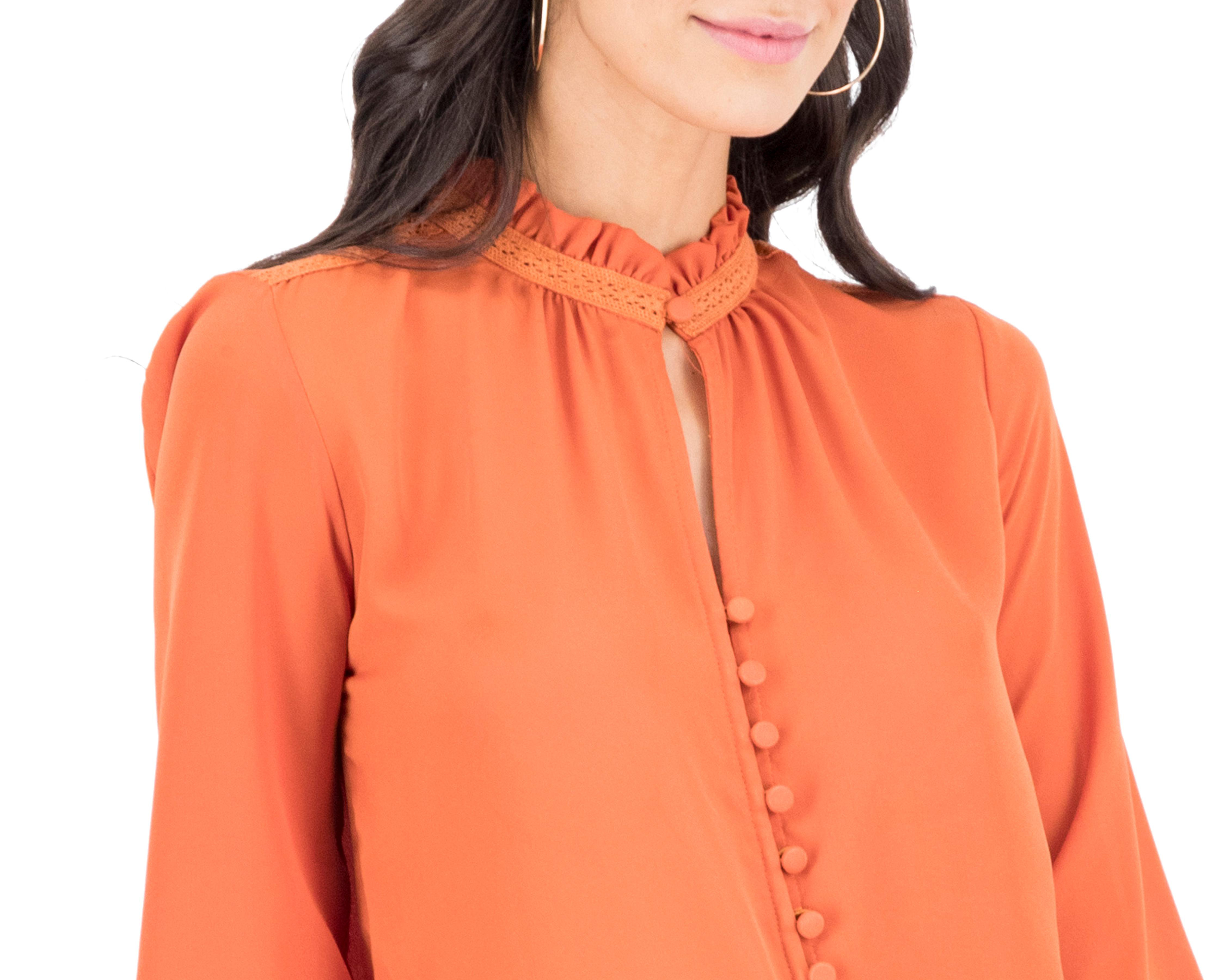 Foto 7 | Blusa Sahara Manga Larga con Botones