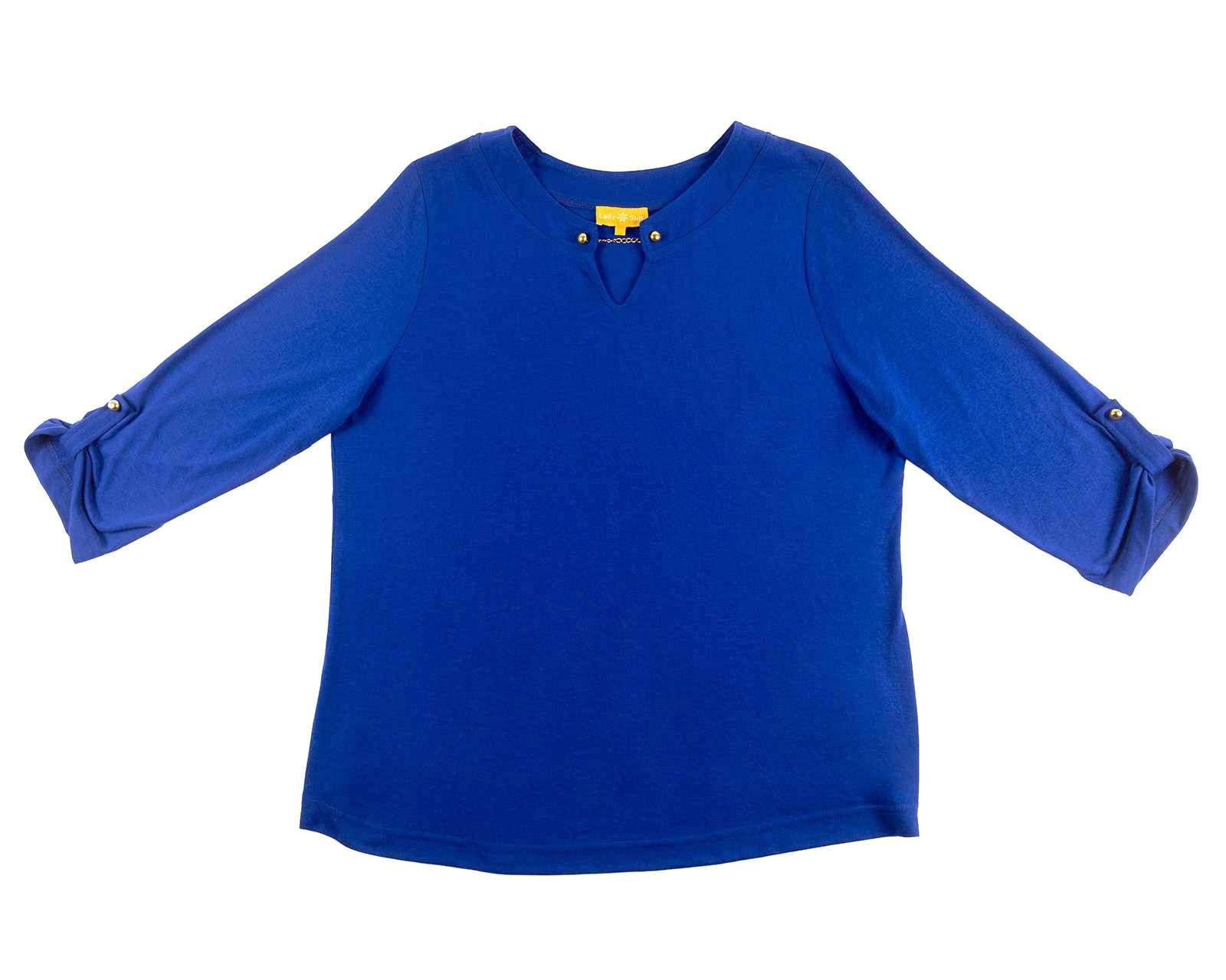 Foto 5 pulgar | Blusa Lady Sun Manga 3/4 Azul