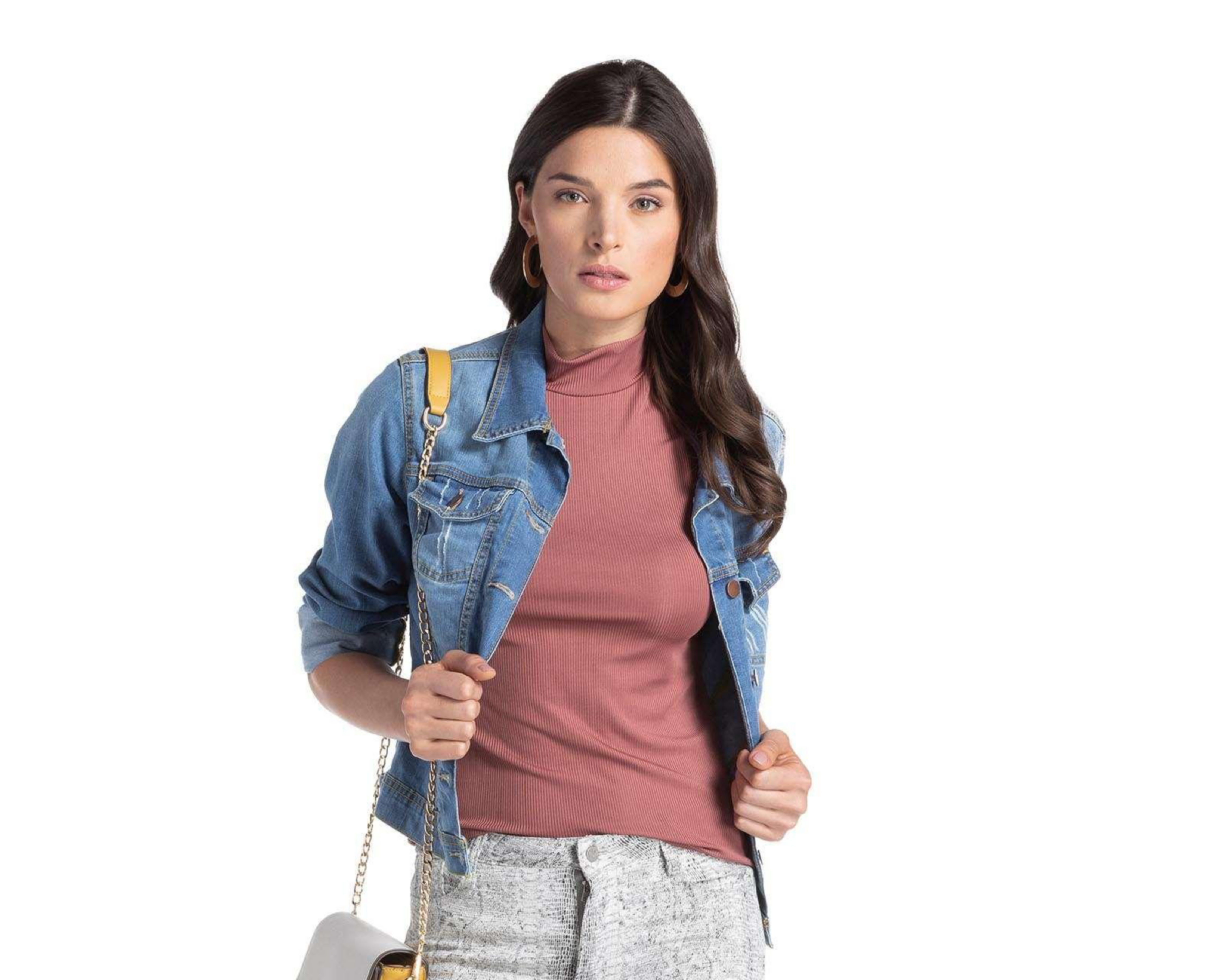 Blusa Refill Manga Corta Cuello Alto