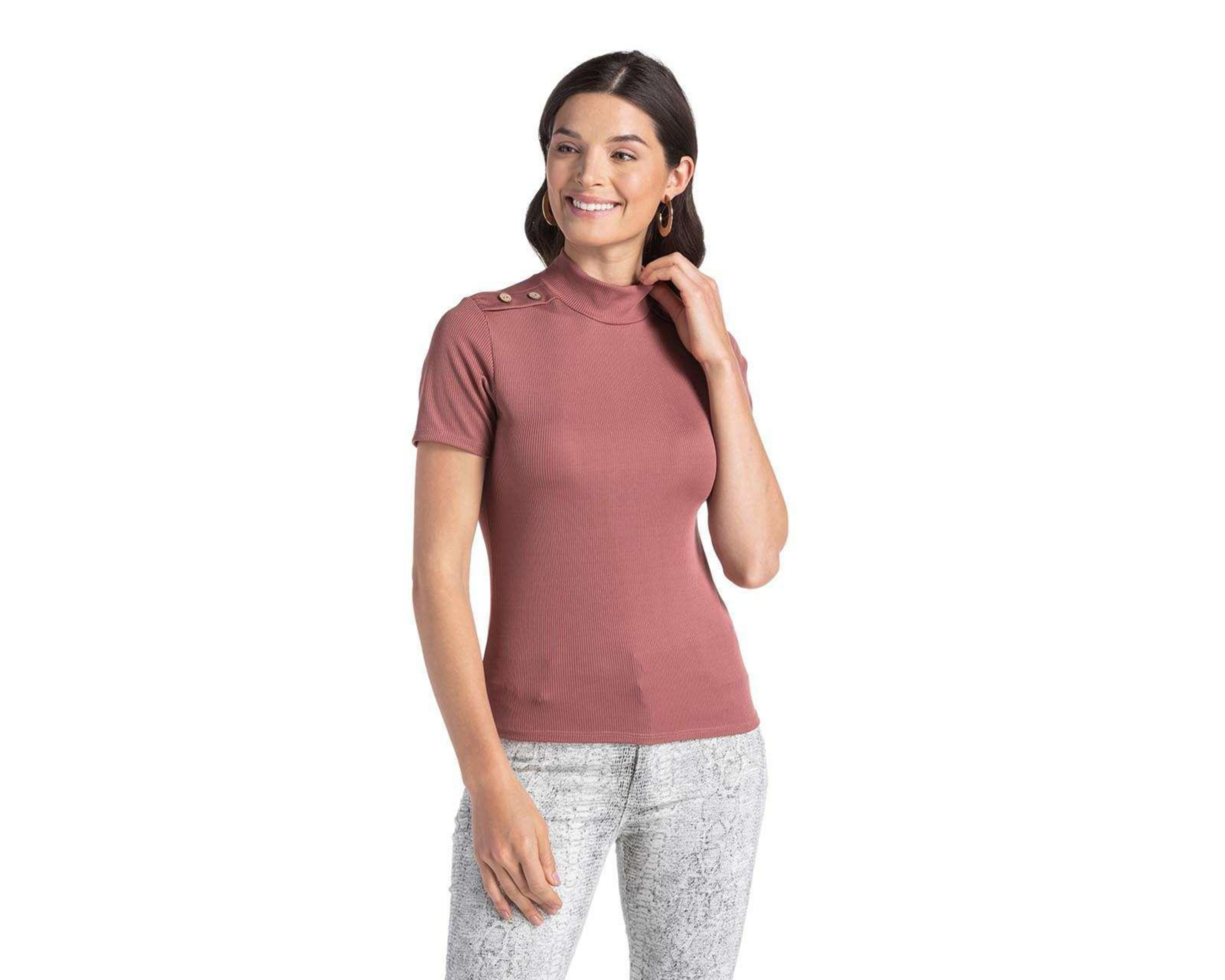 Foto 2 | Blusa Refill Manga Corta Cuello Alto