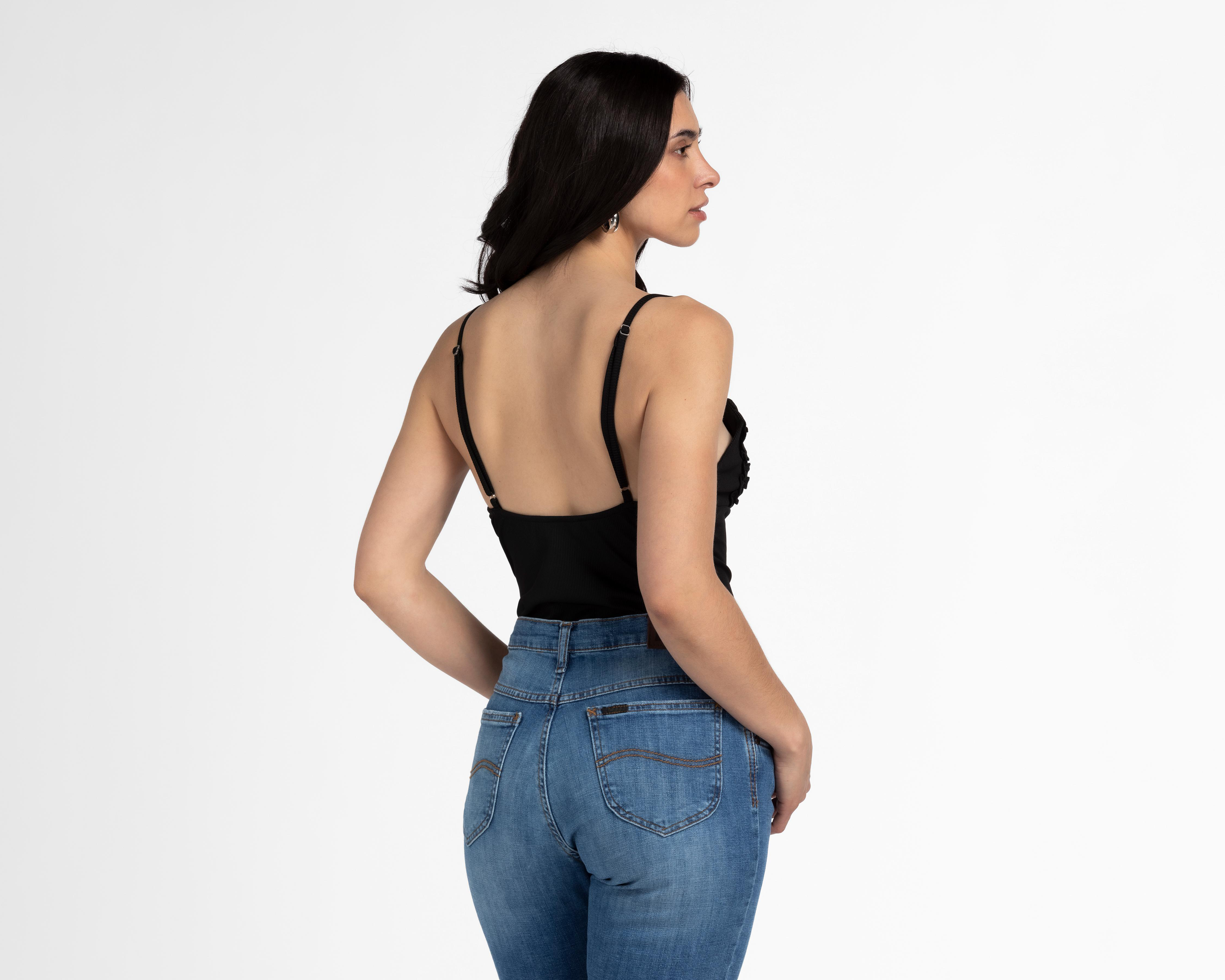 Foto 4 pulgar | Pantiblusa Sahara Negra con Tirantes