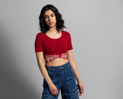 Foto 1 | Crop Top Thinner Manga Corta con Cruce en Ruedo