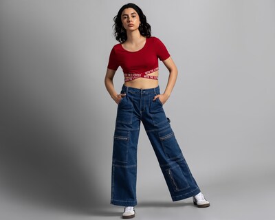 Foto 2 | Crop Top Thinner Manga Corta con Cruce en Ruedo