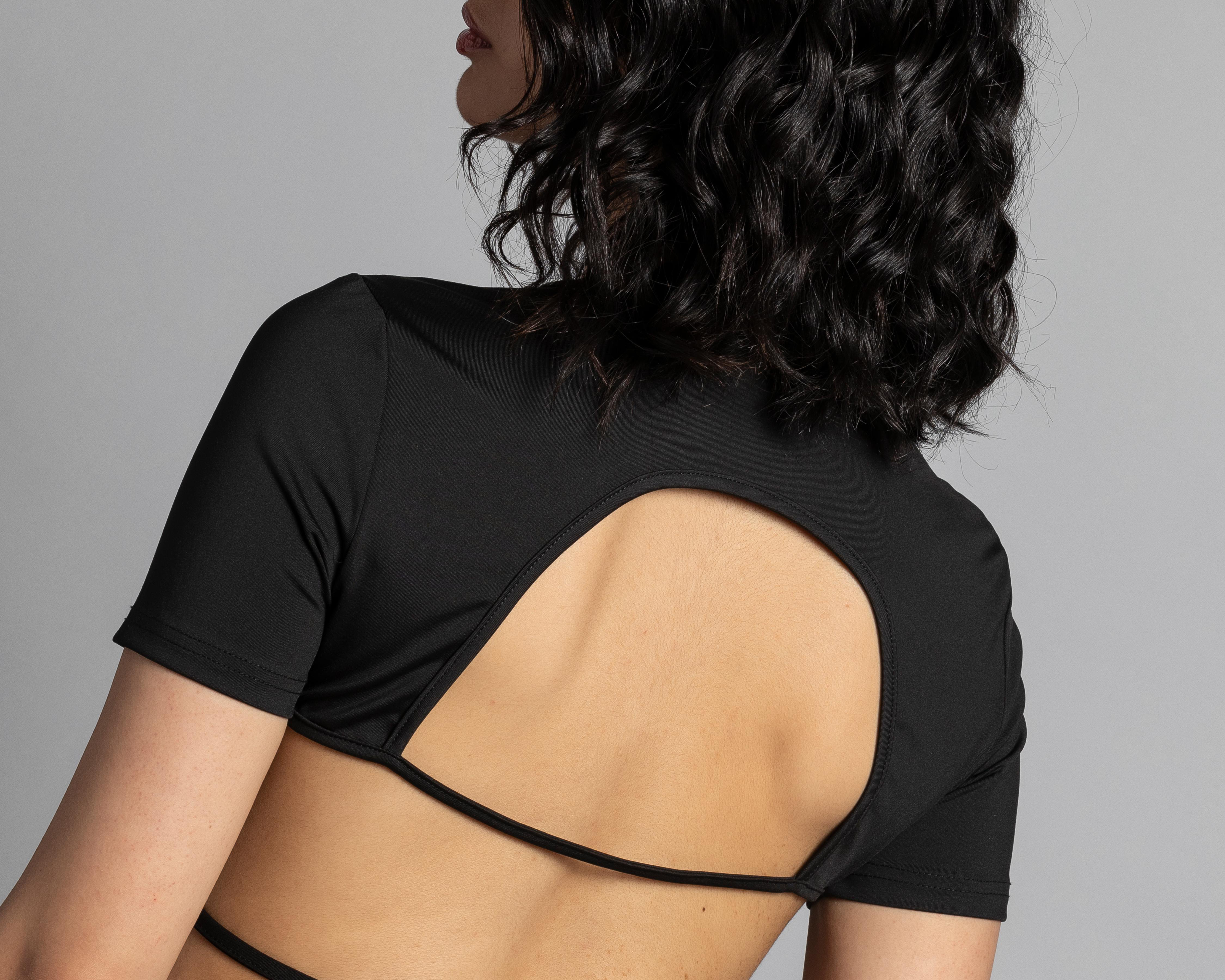 Foto 6 pulgar | Crop Top Thinner Manga Corta Escote en Espalda