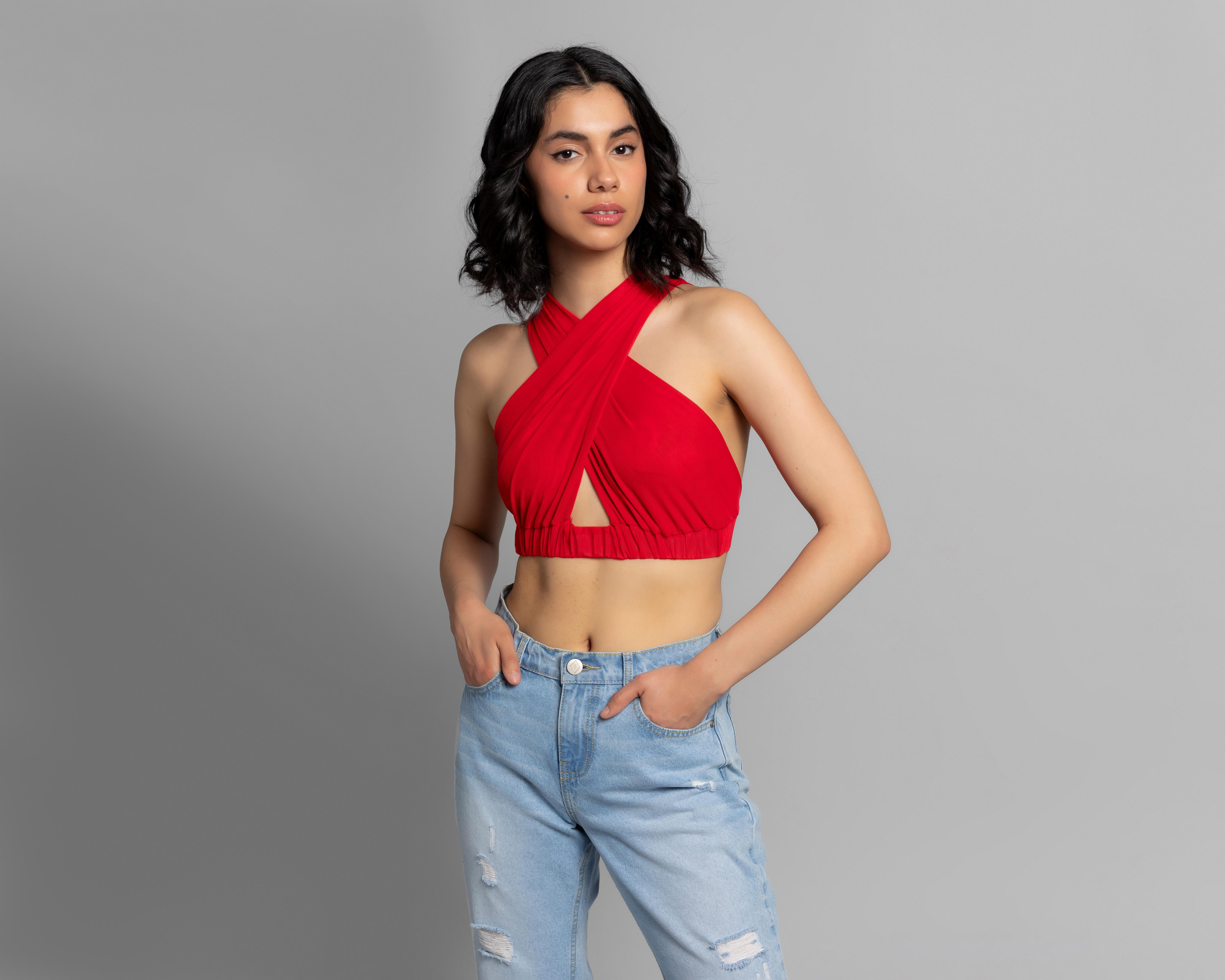 Blusa Thinner Escote Cruzado Hombros Descubierto