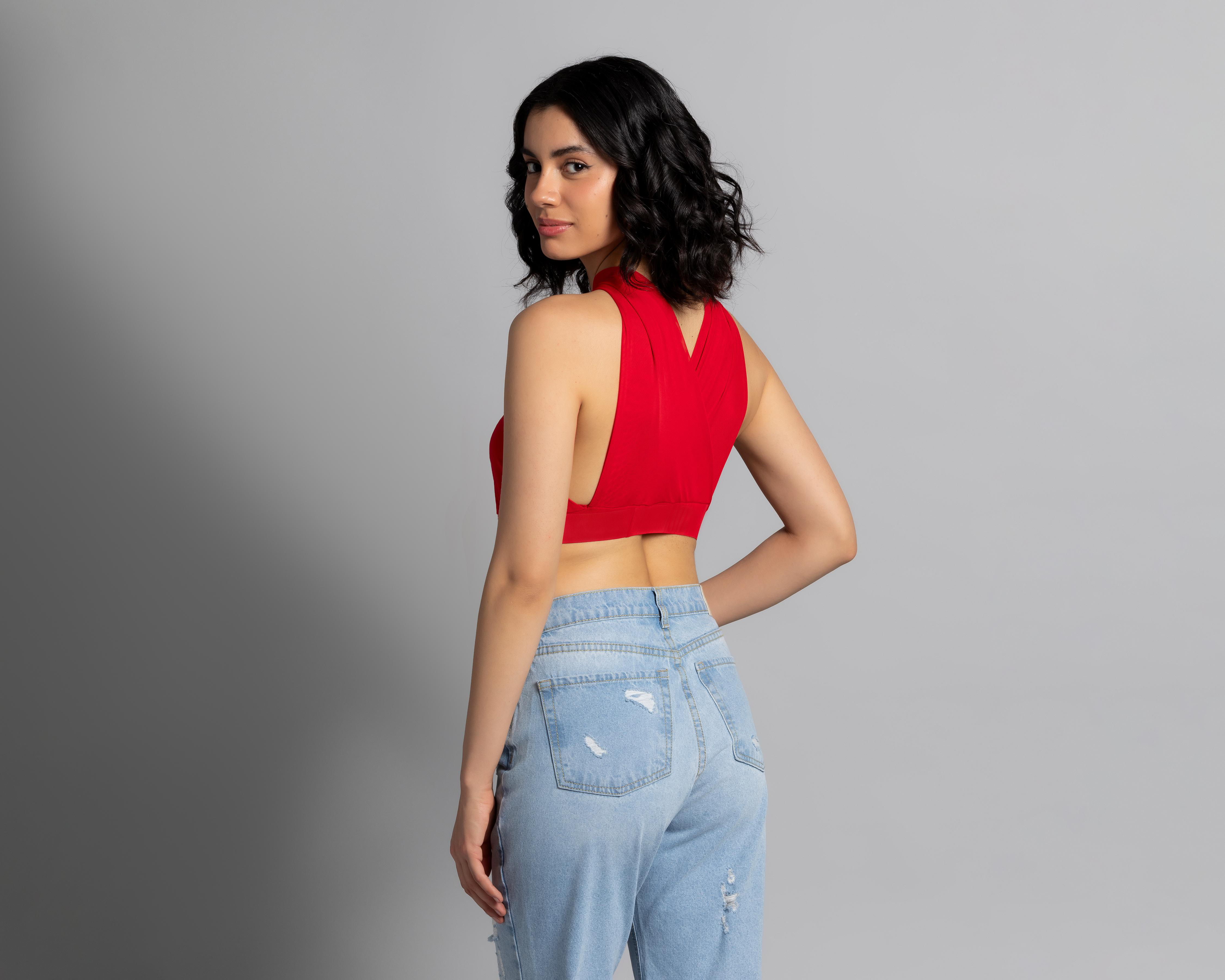 Foto 4 pulgar | Blusa Thinner Escote Cruzado Hombros Descubierto