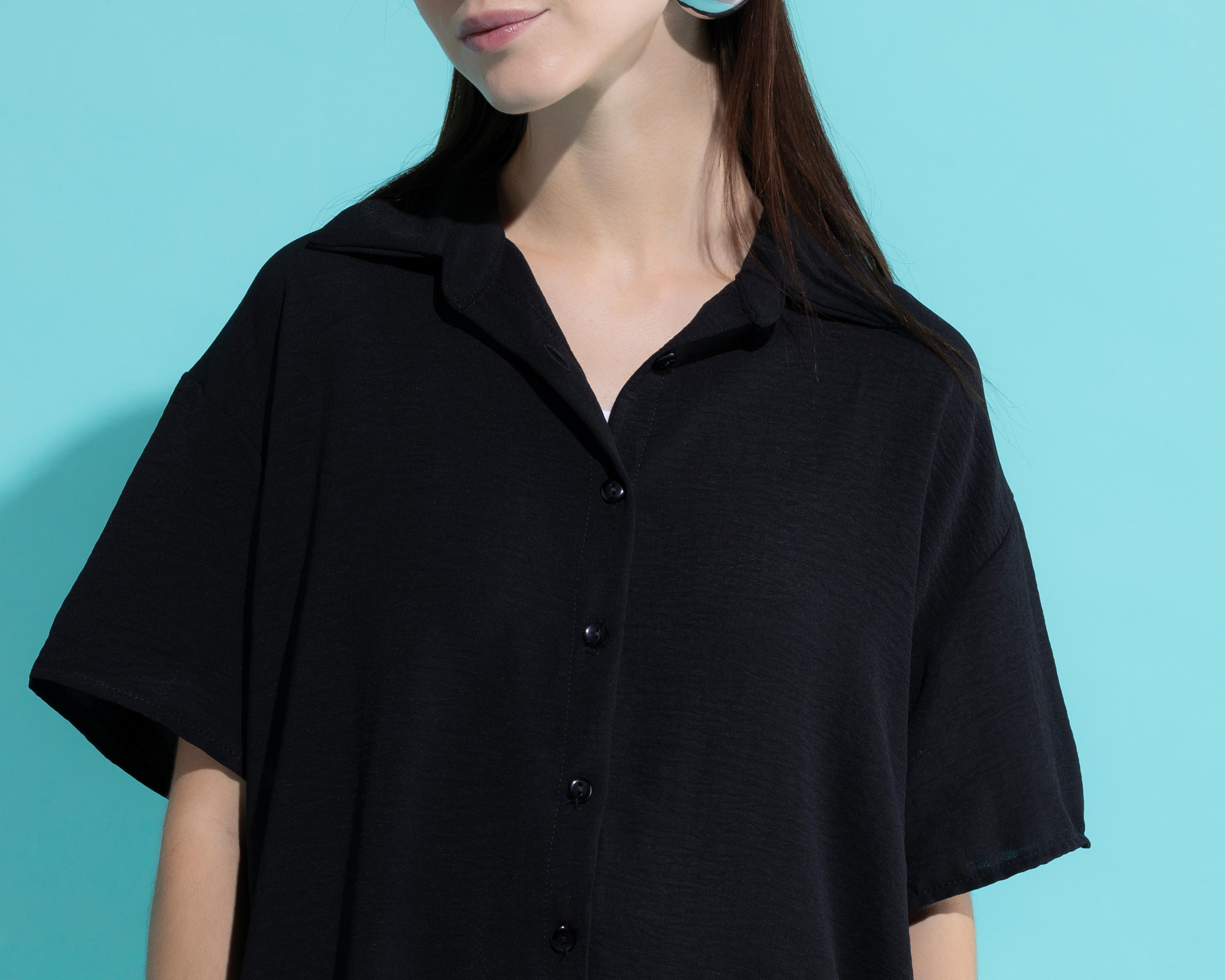Foto 5 pulgar | Camisa Thinner Manga Corta Negra