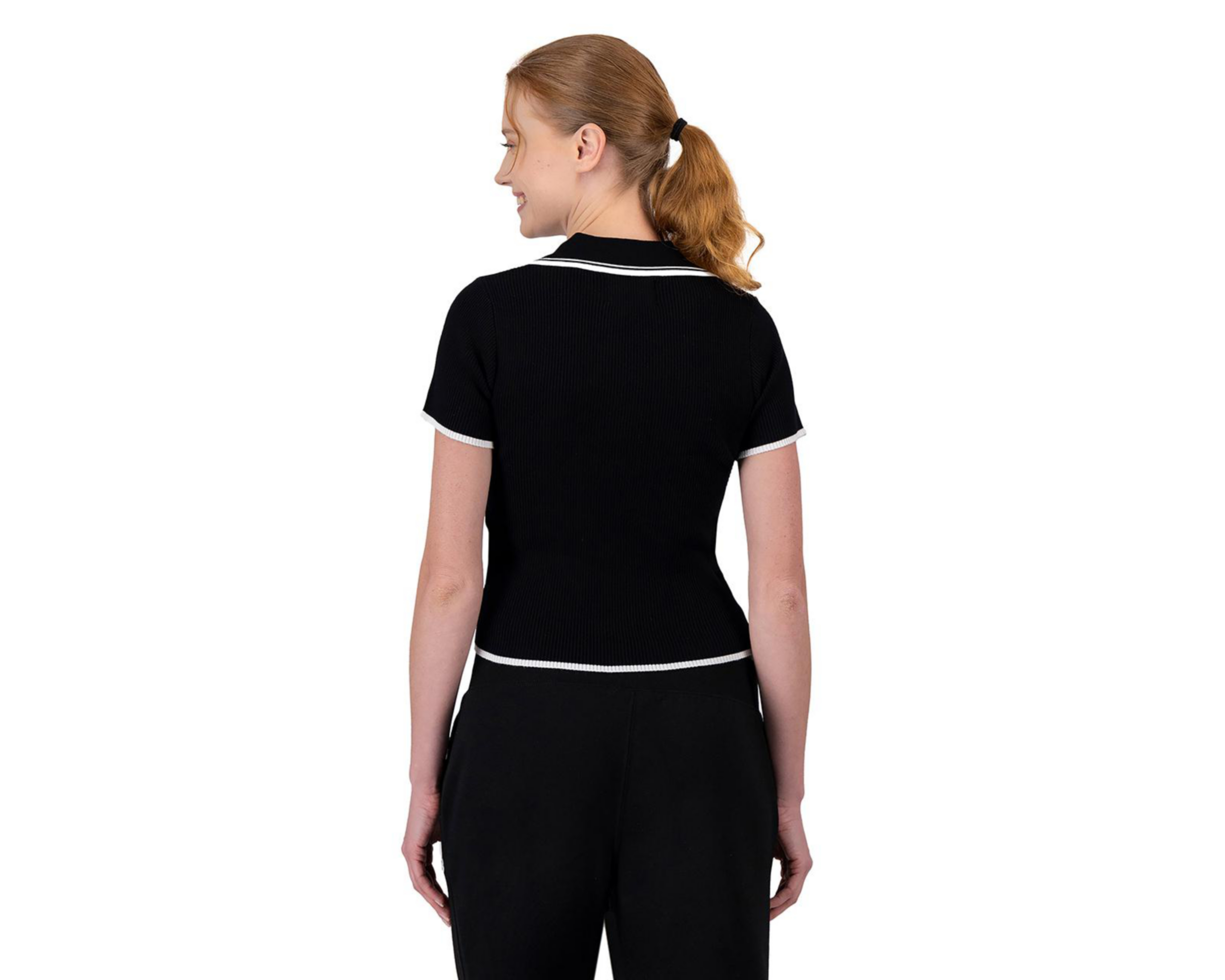 Foto 3 pulgar | Playera Polo Champion Cuello V Negra para Mujer