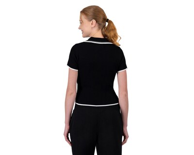 Foto 2 | Playera Polo Champion Cuello V Negra para Mujer