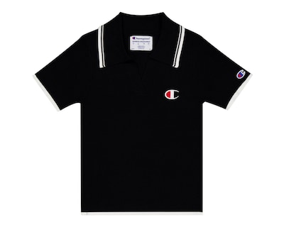 Foto 3 | Playera Polo Champion Cuello V Negra para Mujer