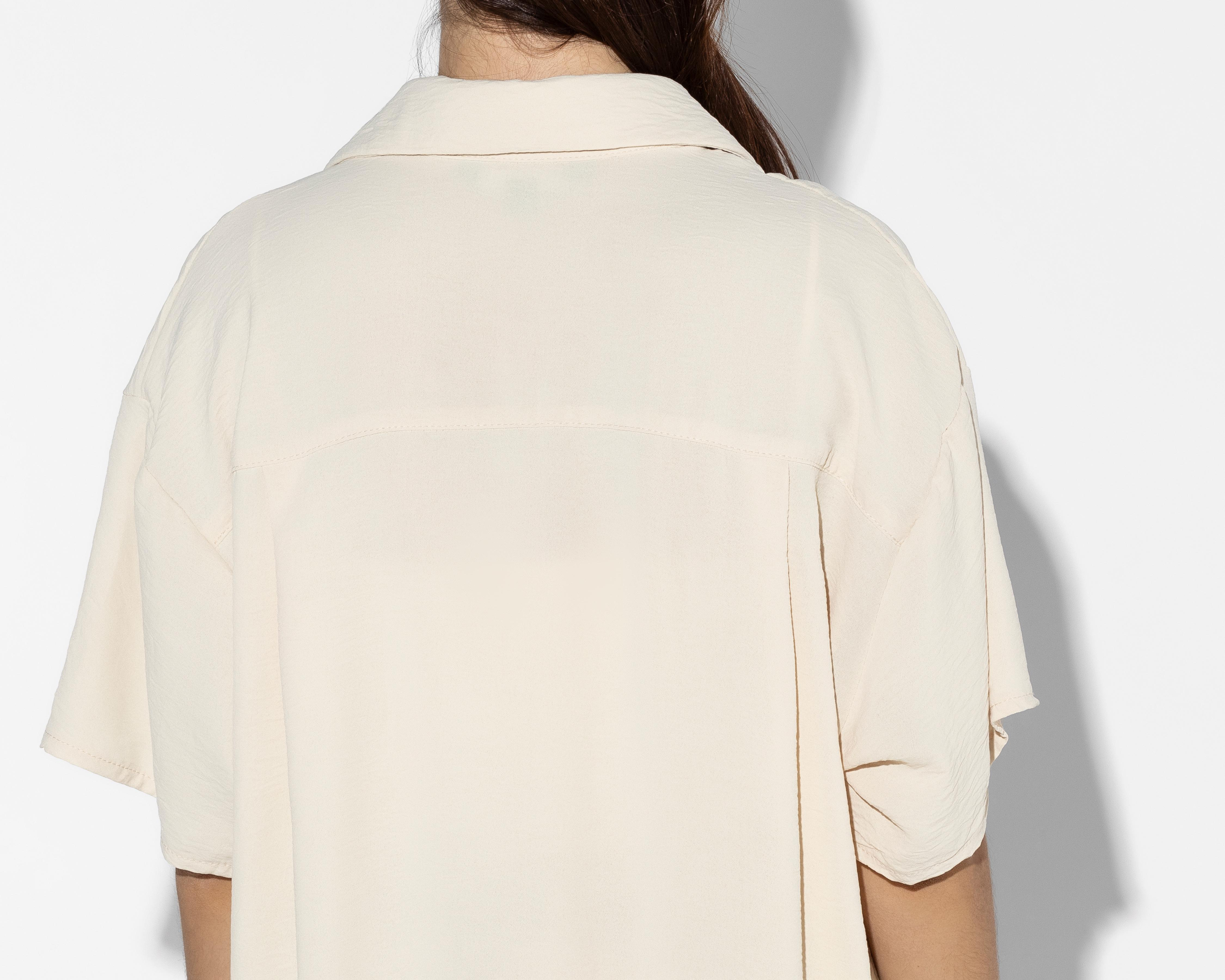 Foto 6 pulgar | Camisa Thinner Manga Corta Beige