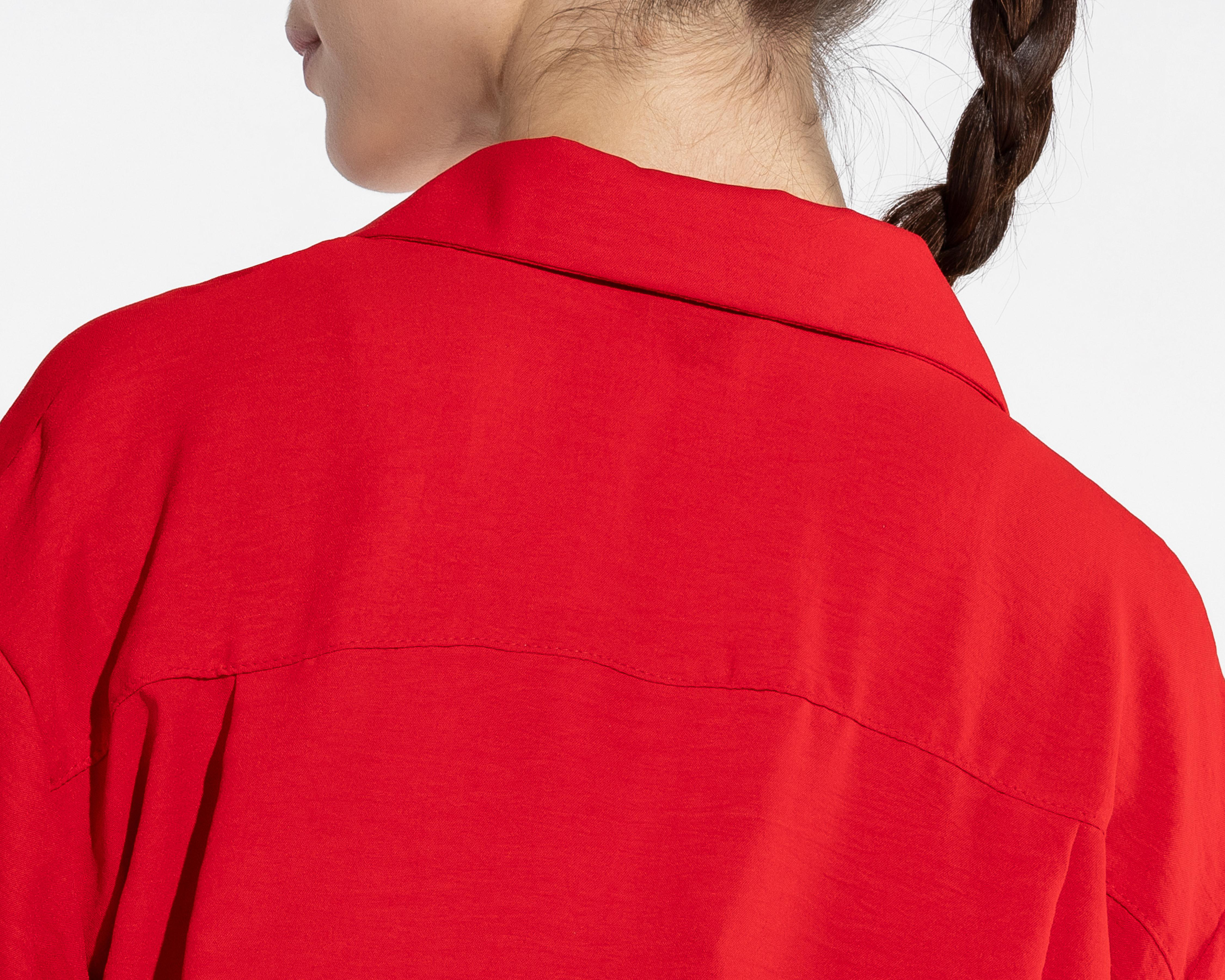 Foto 5 | Camisa Thinner Manga Corta Roja