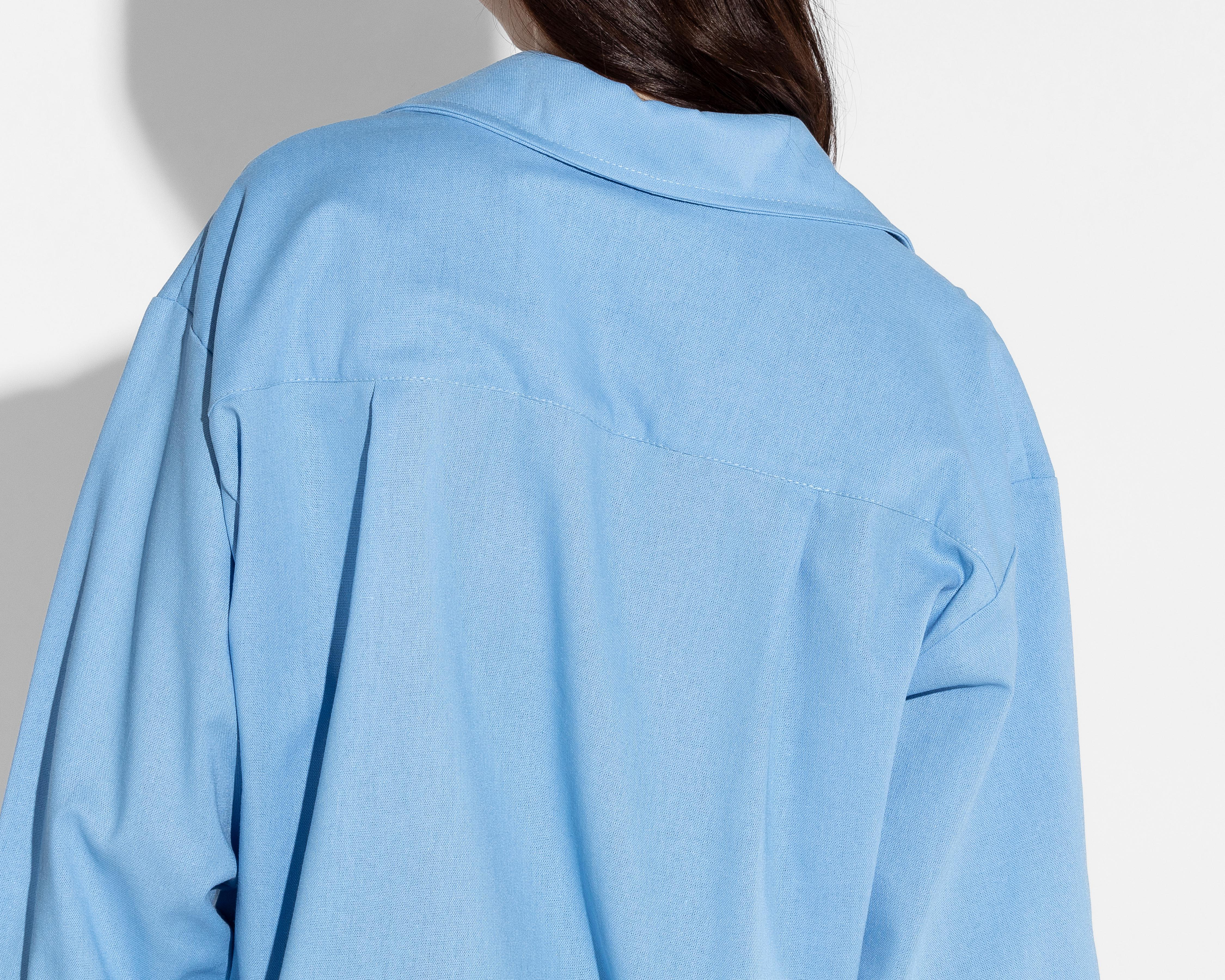 Foto 6 pulgar | Camisa Thinner Manga Larga Azul