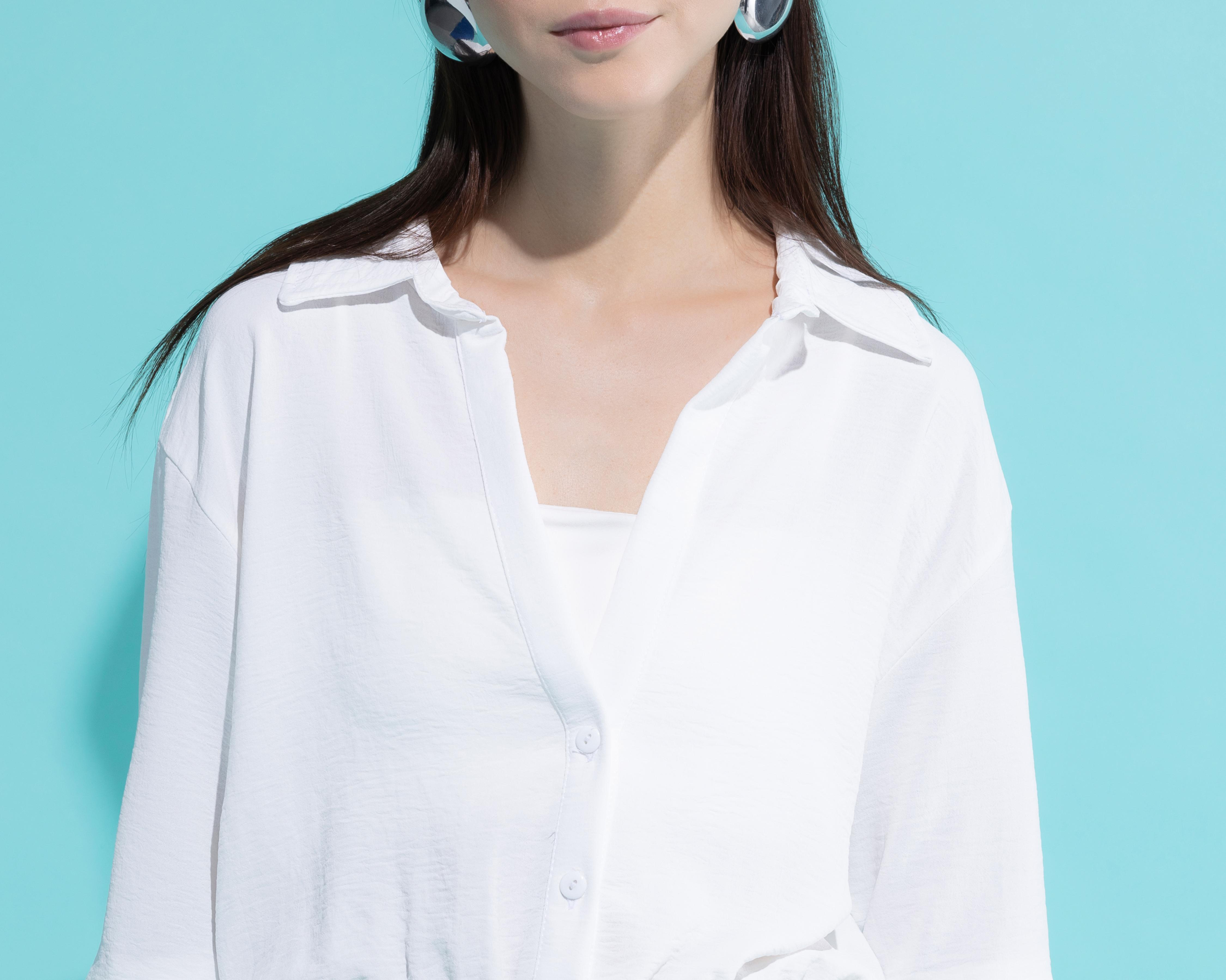Foto 4 | Blusa Thinner Manga Larga con Elástico en Cintura