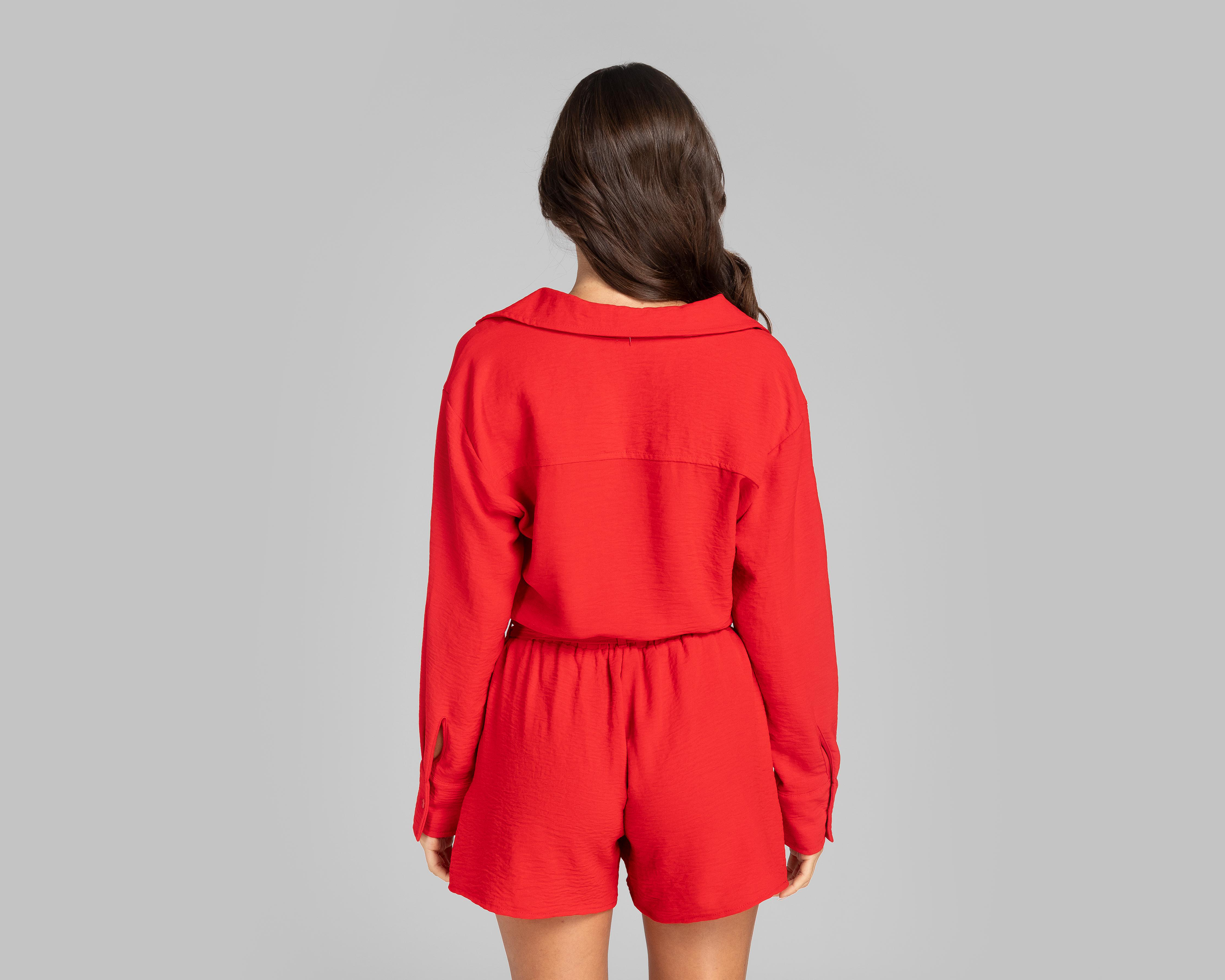 Foto 4 pulgar | Blusa Thinner Manga Larga con Elástico en Cintura