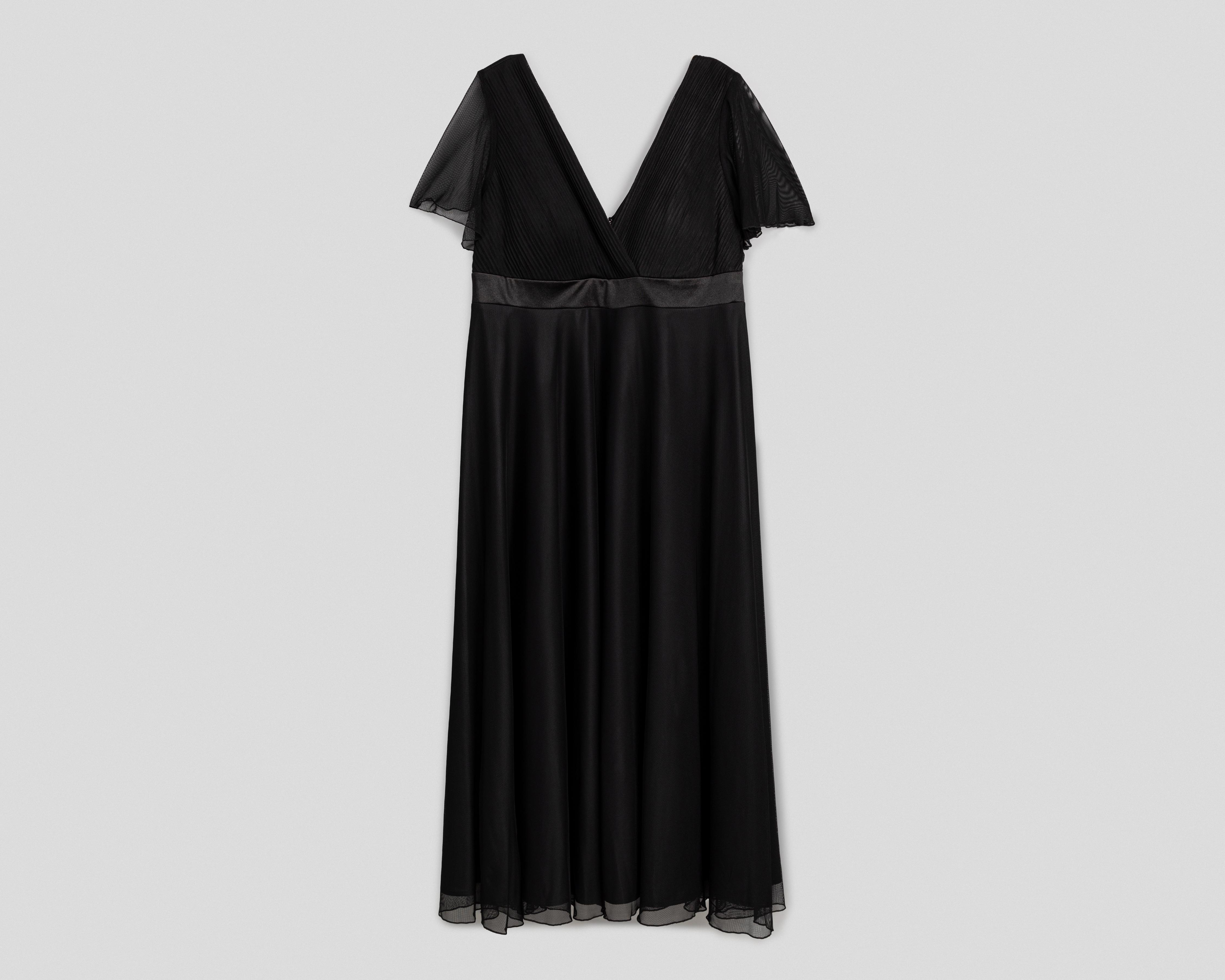 Vestido de Fiesta Antonina Negro Escote V Largo $679