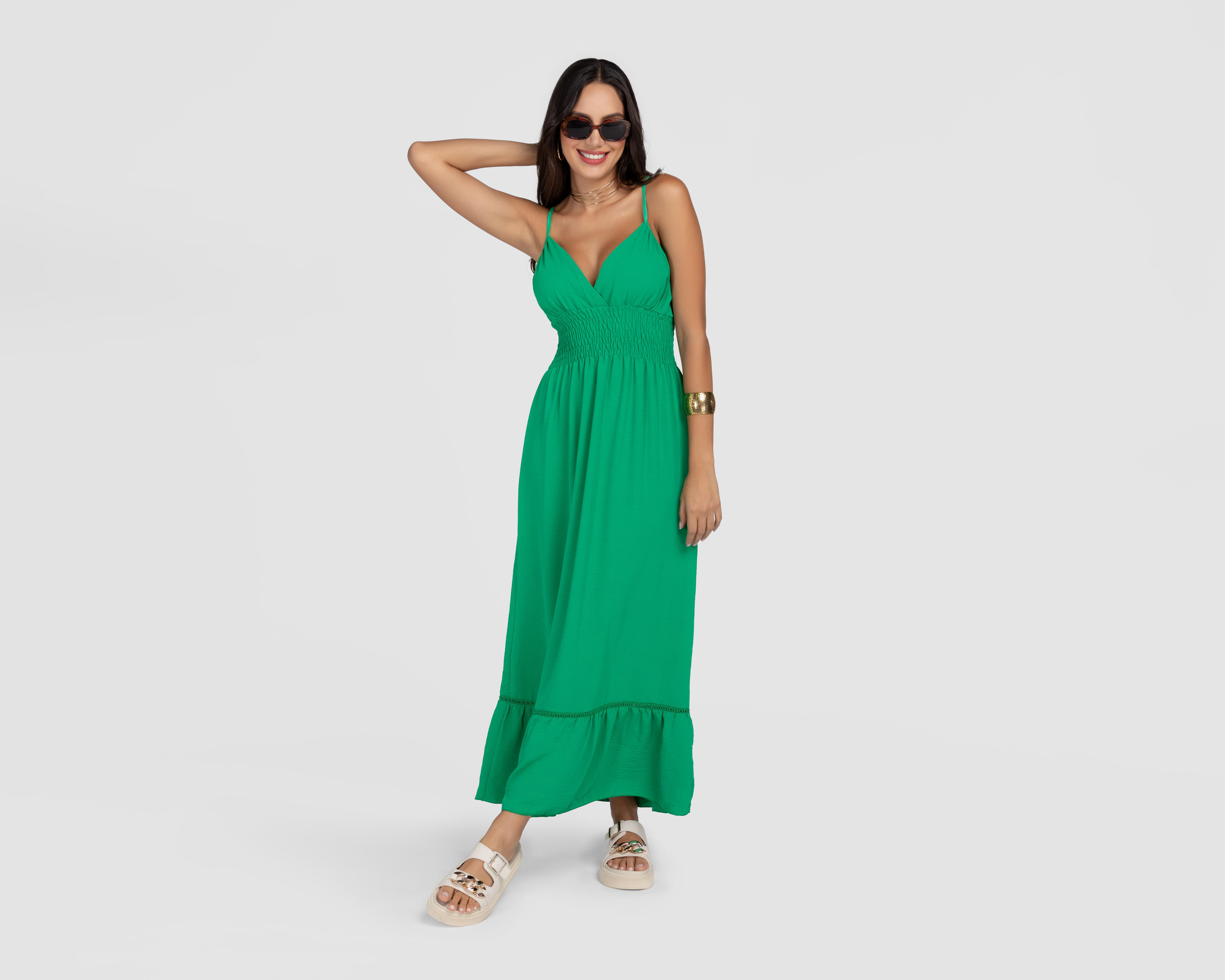 Foto 2 | Vestido Casual Sahara sin Mangas Verde