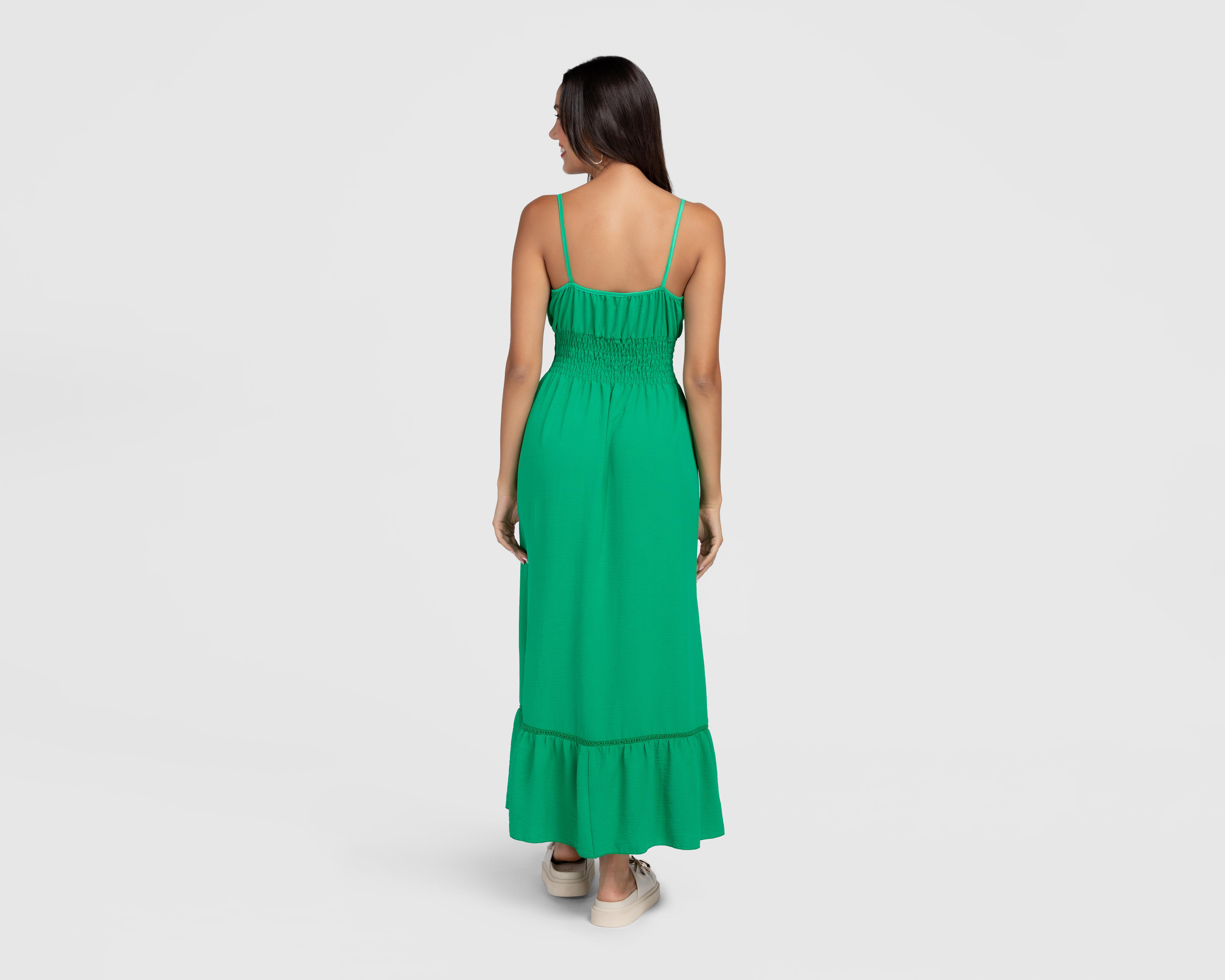 Foto 4 pulgar | Vestido Casual Sahara sin Mangas Verde