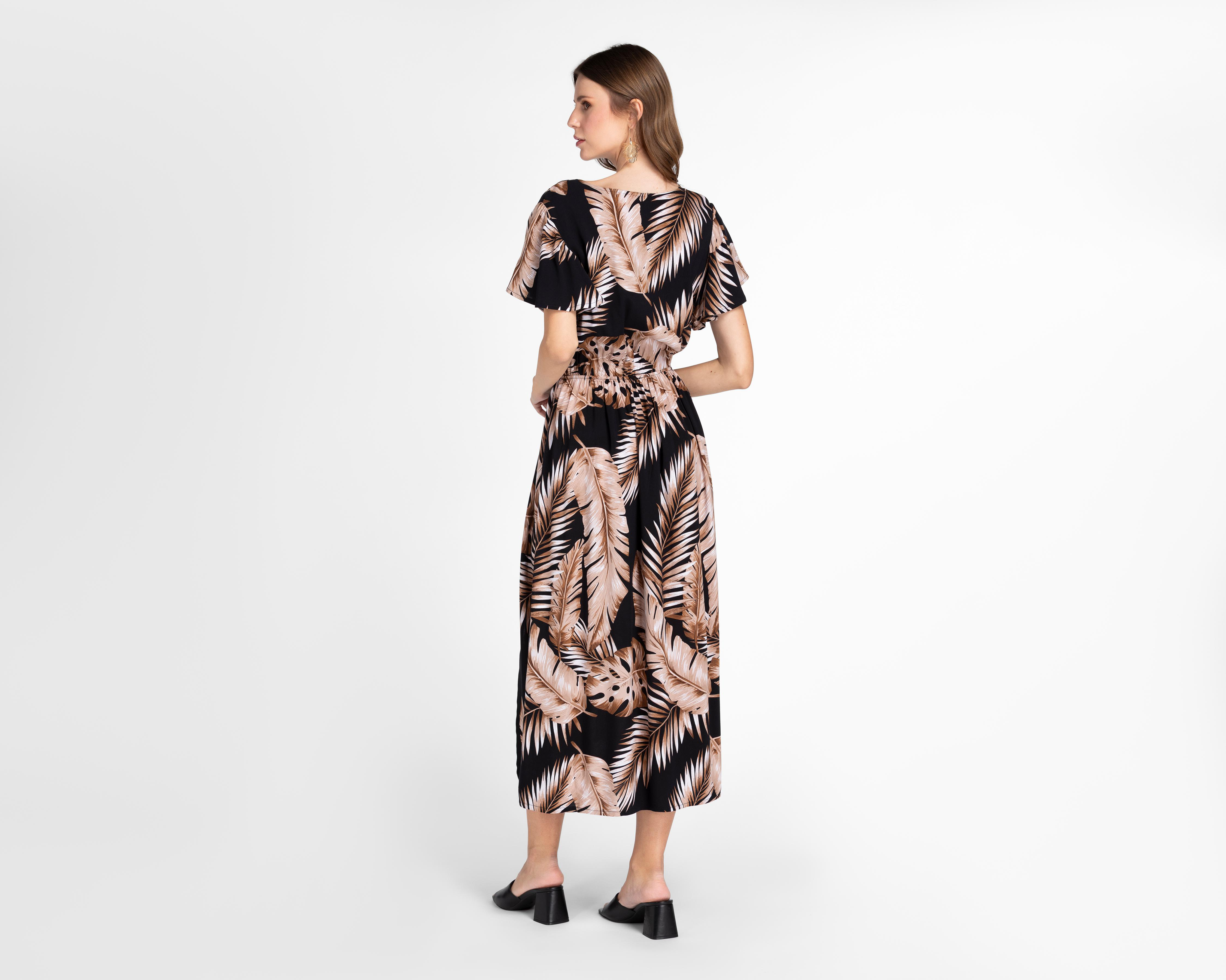 Foto 4 pulgar | Vestido Casual Sahara Negro con Print Floral para Mujer