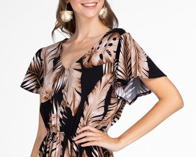 Foto 4 | Vestido Casual Sahara Negro con Print Floral para Mujer