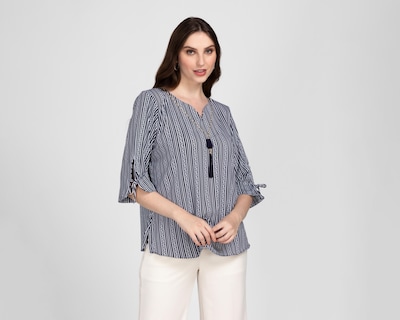 Foto 1 | Blusa Style Book a Rayas para Mujer