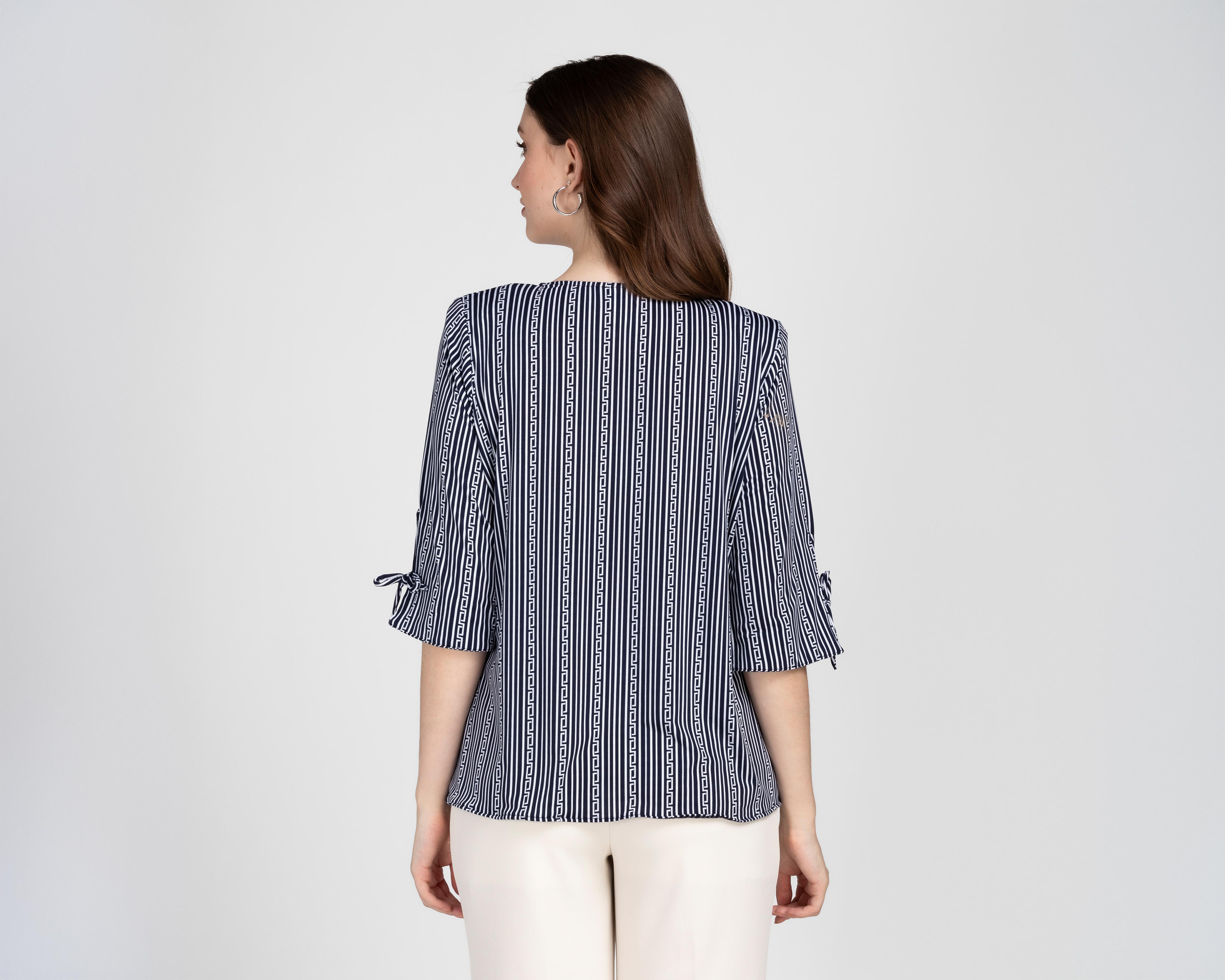 Foto 4 pulgar | Blusa Style Book a Rayas para Mujer