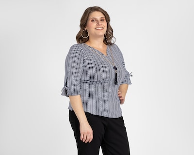 Foto 4 | Blusa Style Book a Rayas para Mujer