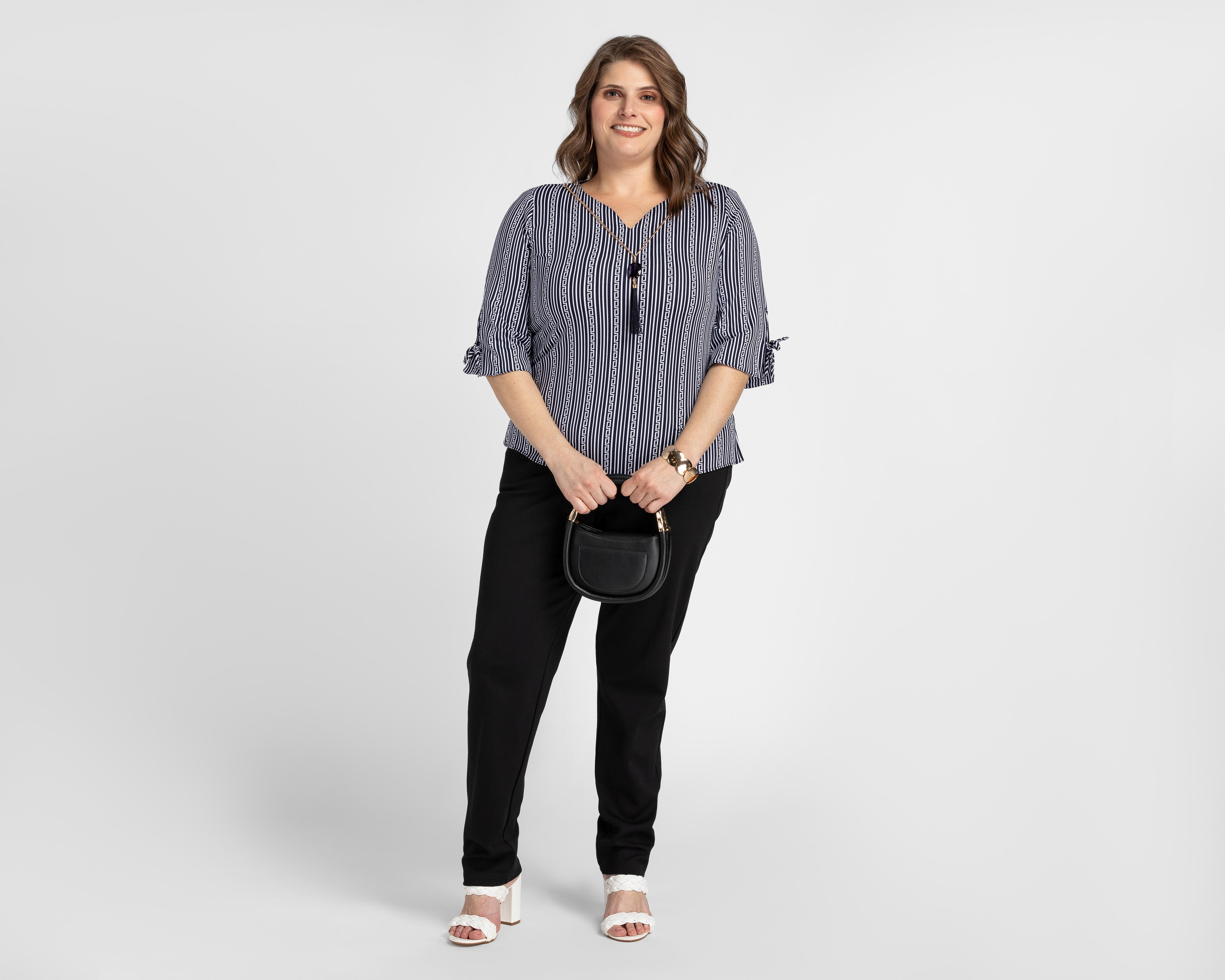 Foto 6 pulgar | Blusa Style Book a Rayas para Mujer