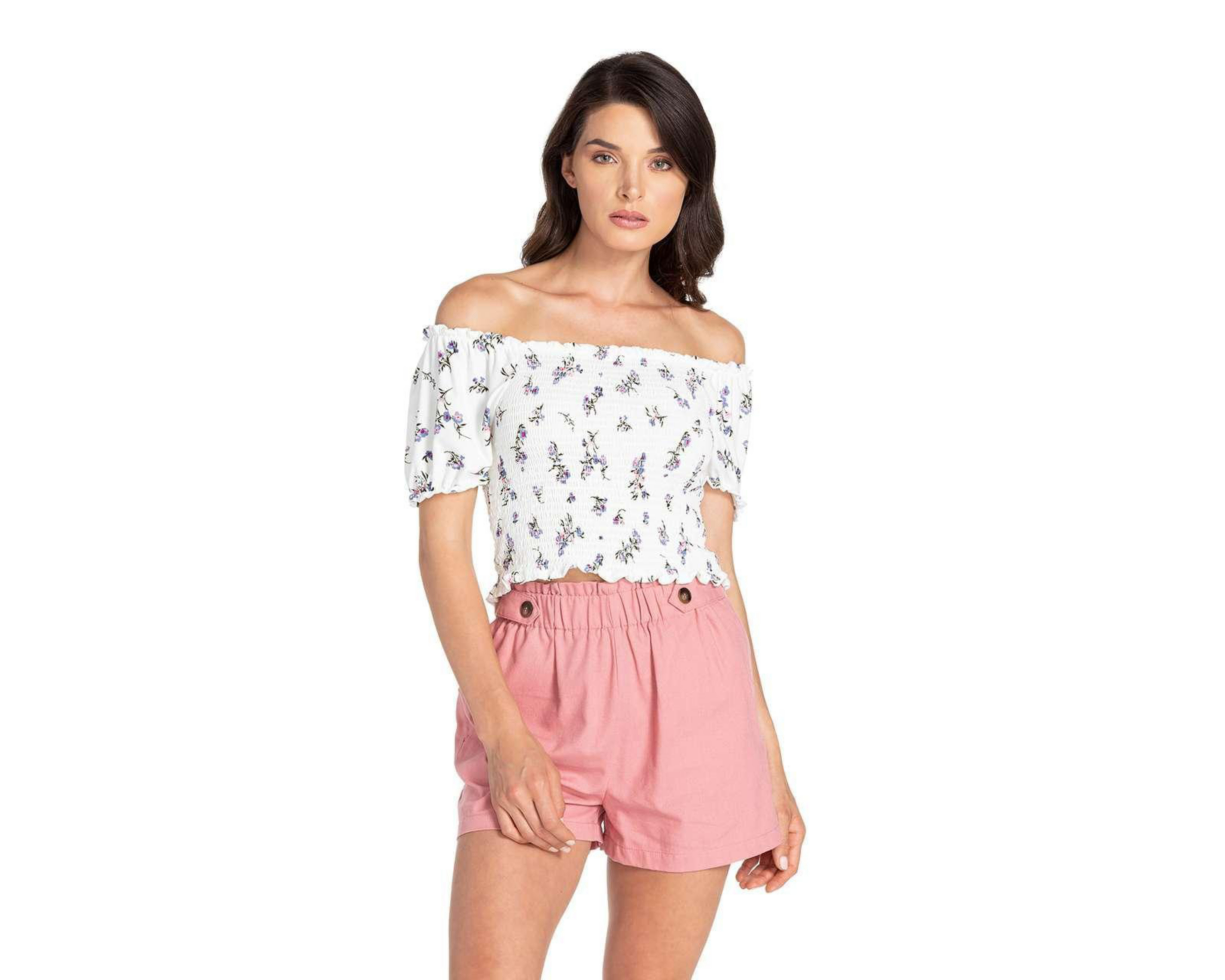 Blusa 18 Forever Manga Corta con Flores