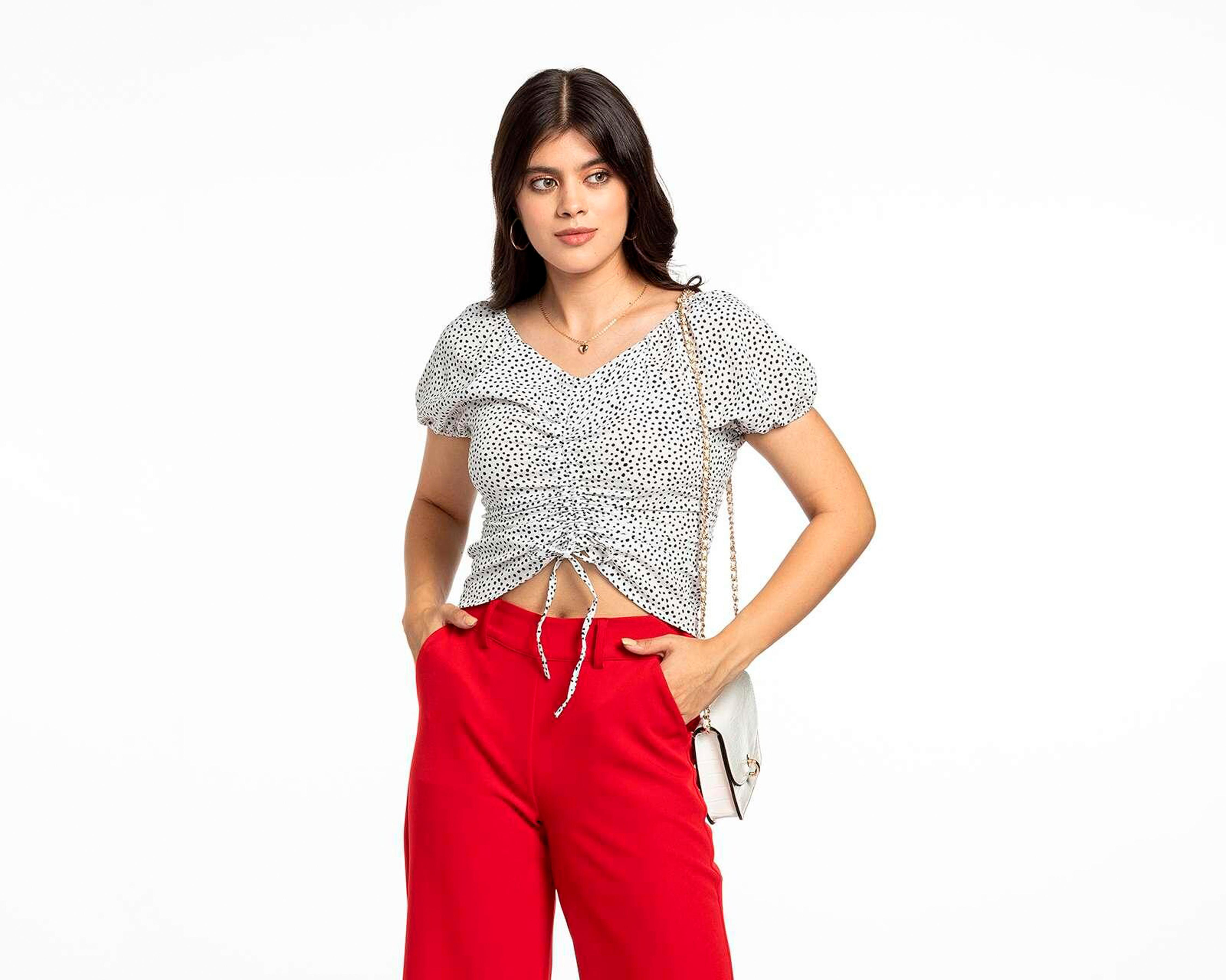 Foto 1 | Blusa Thinner Manga Corta con Puntos