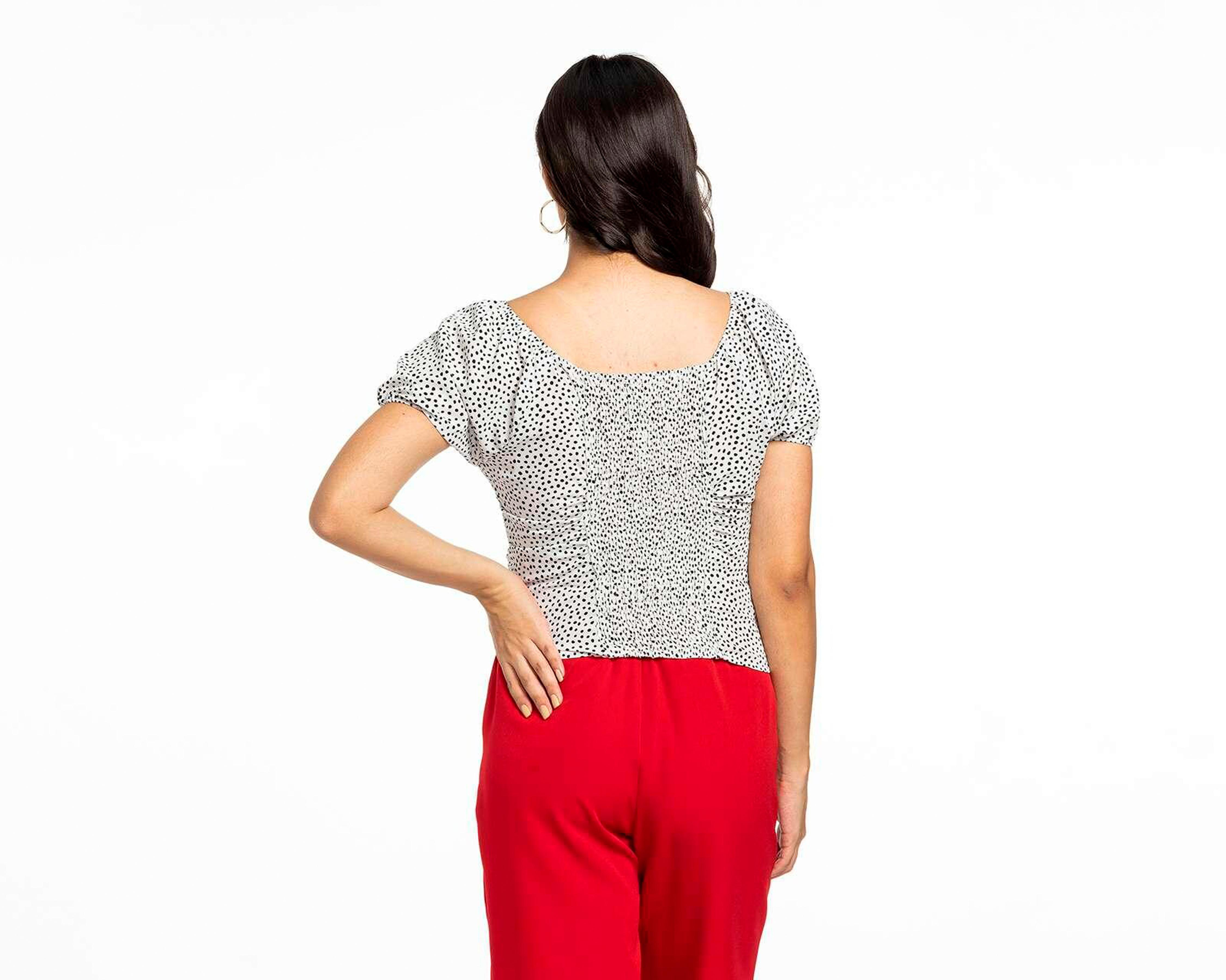 Foto 3 | Blusa Thinner Manga Corta con Puntos