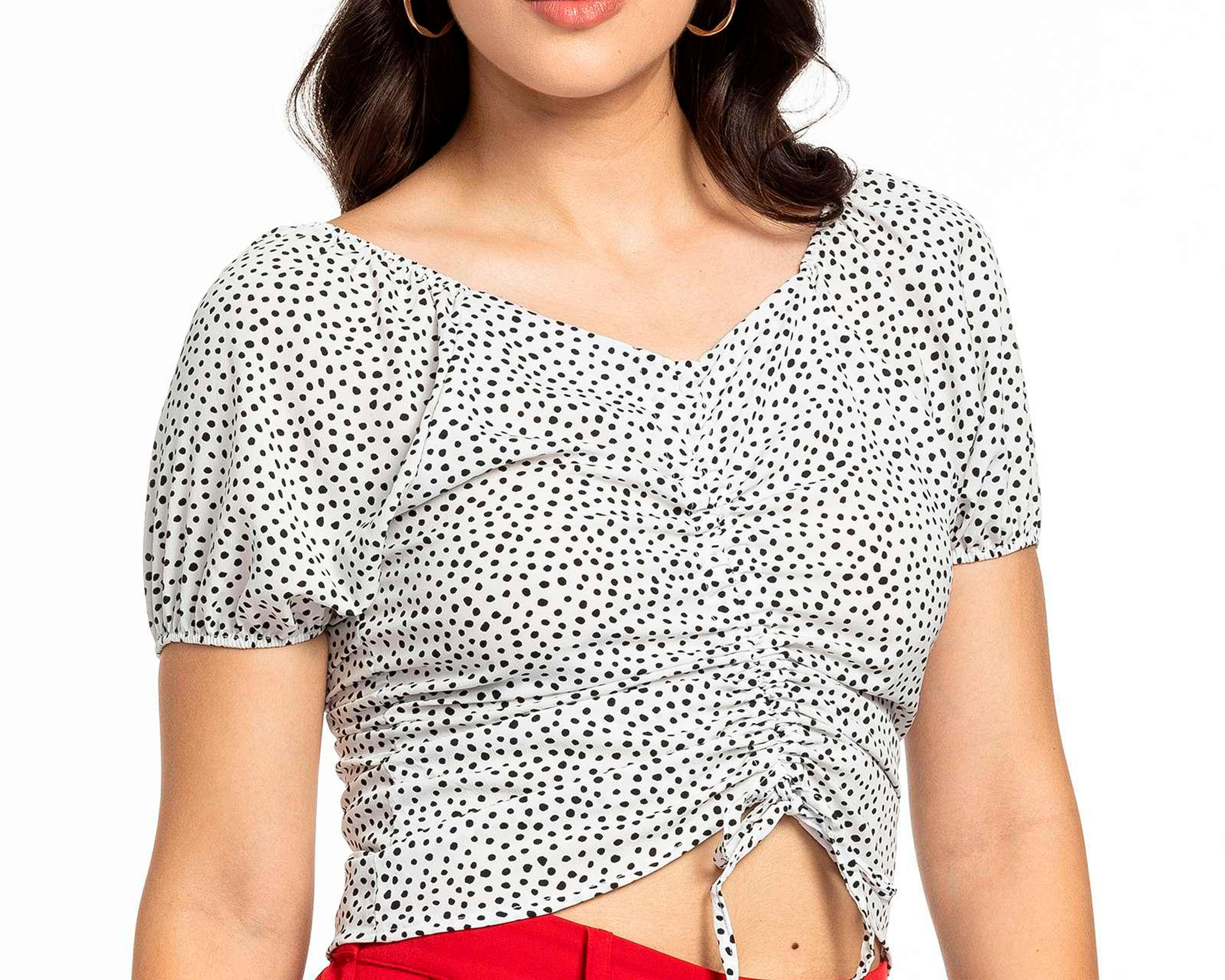 Foto 4 | Blusa Thinner Manga Corta con Puntos