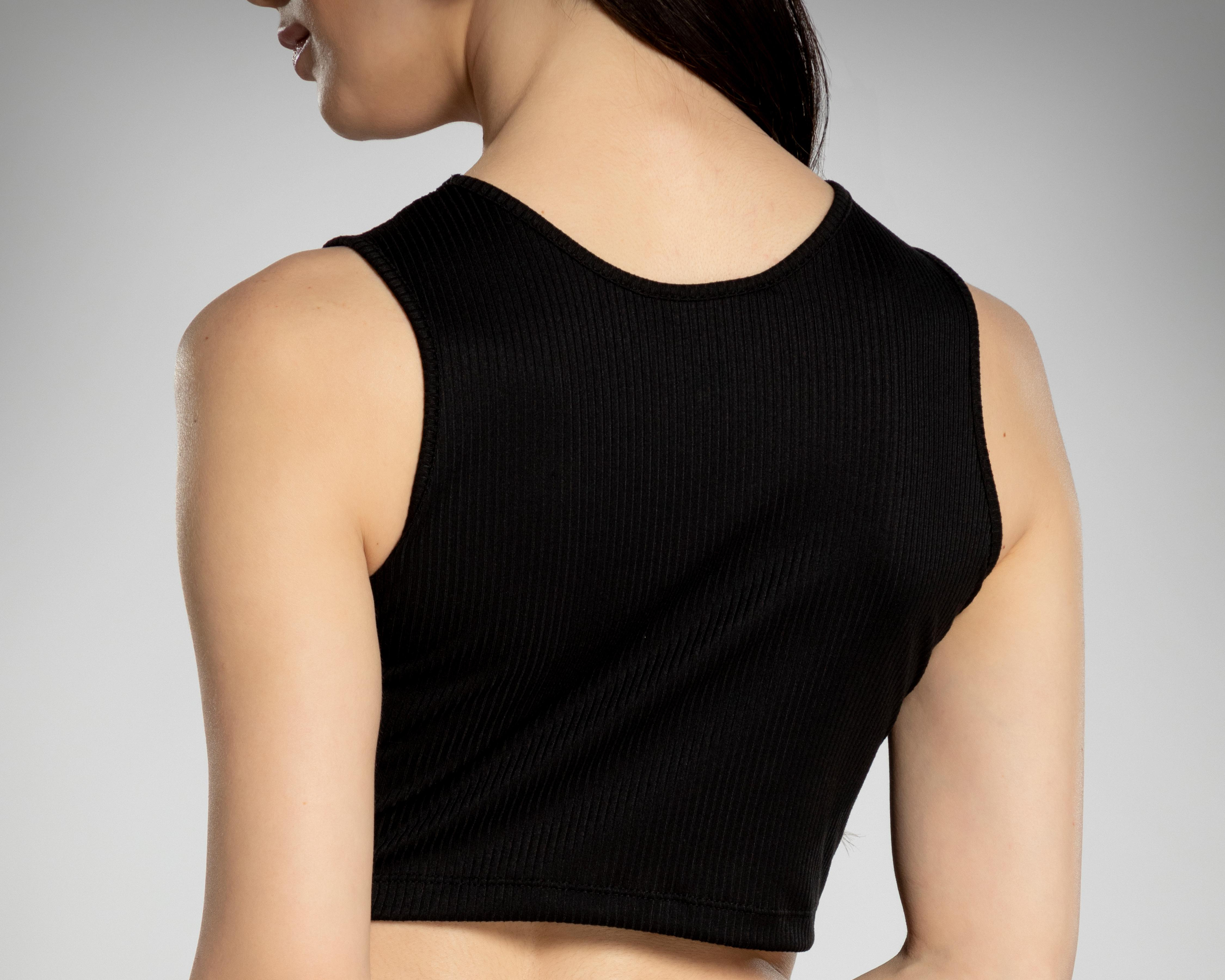 Foto 5 | Playera Thinner Negra Sin Manga