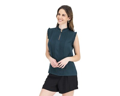 Foto 1 | Blusa Sahara sin Mangas con Pliegues
