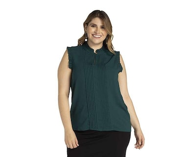 Foto 5 | Blusa Sahara sin Mangas con Pliegues