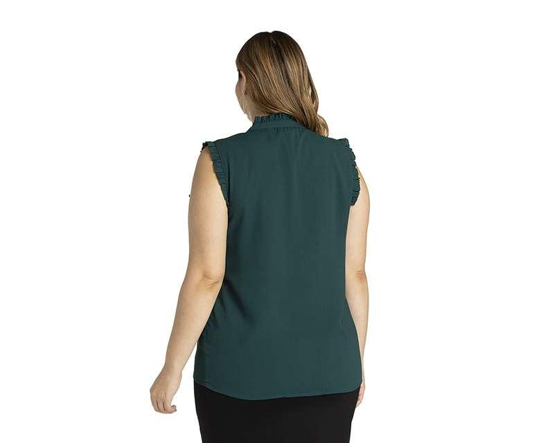 Foto 7 pulgar | Blusa Sahara sin Mangas con Pliegues