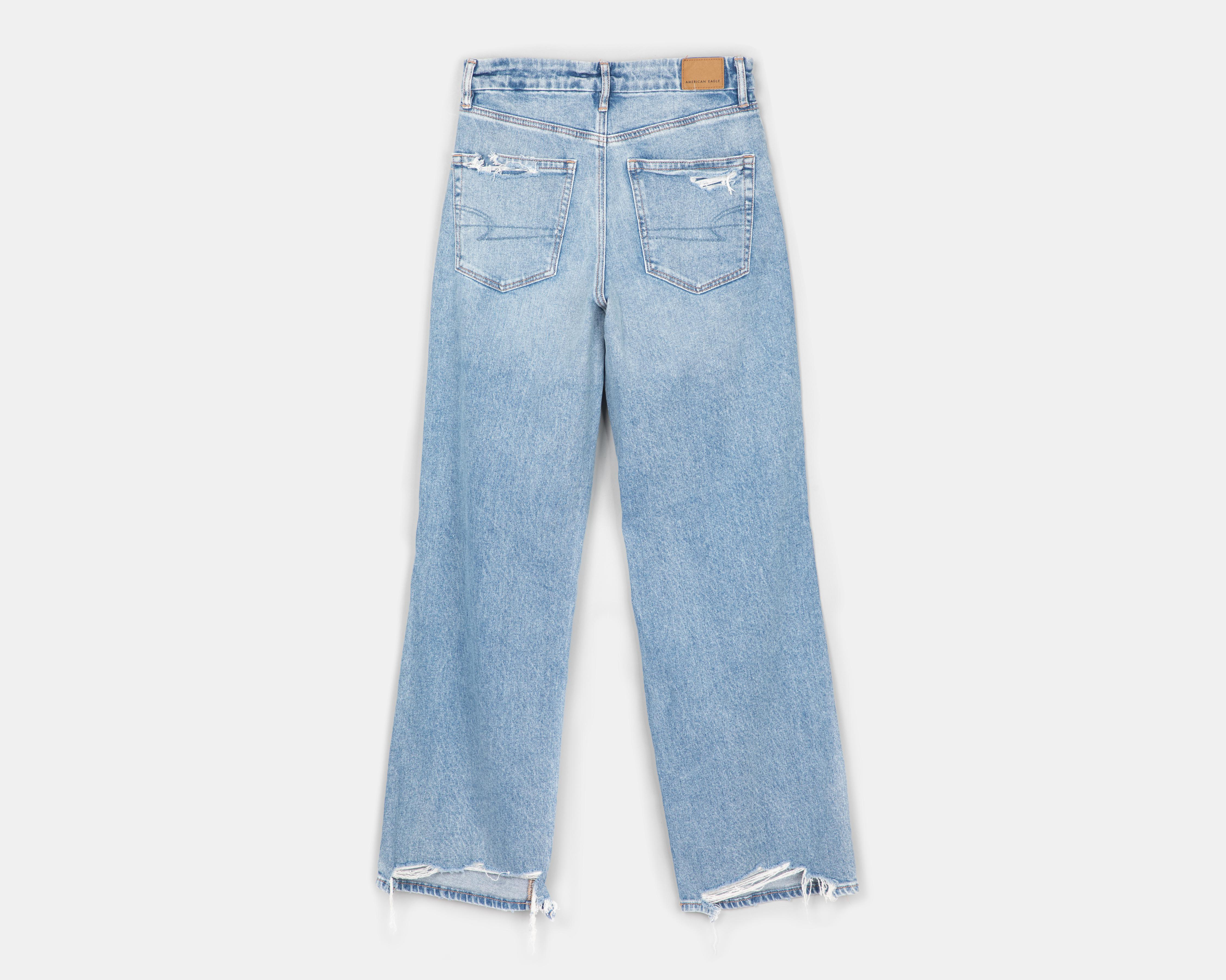 Foto 3 pulgar | Jeans American Eagle Super High-Rise Baggy Straight con Destrucciones