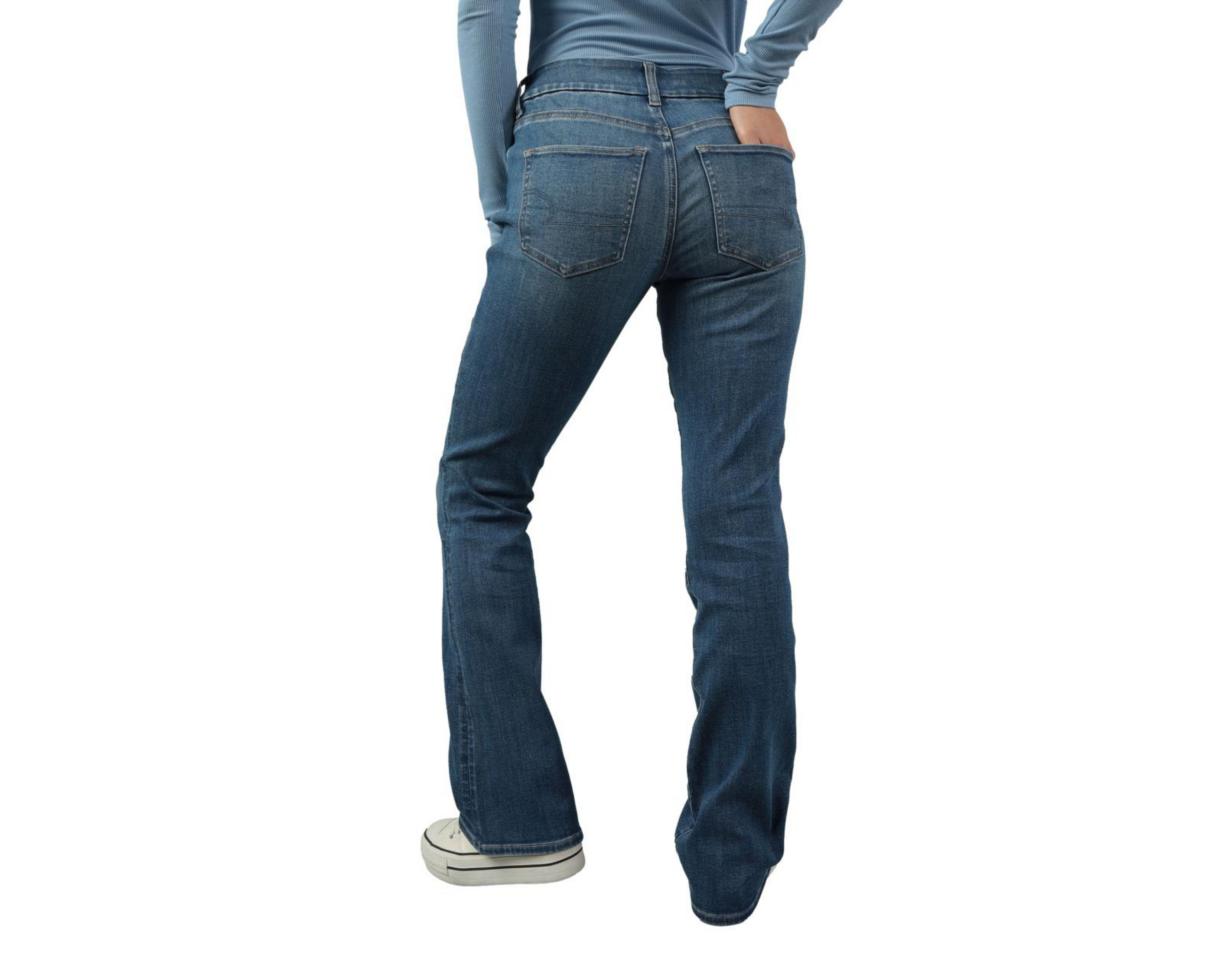 Foto 3 pulgar | Jeans American Eagle Kick Bootcut con Deslavados