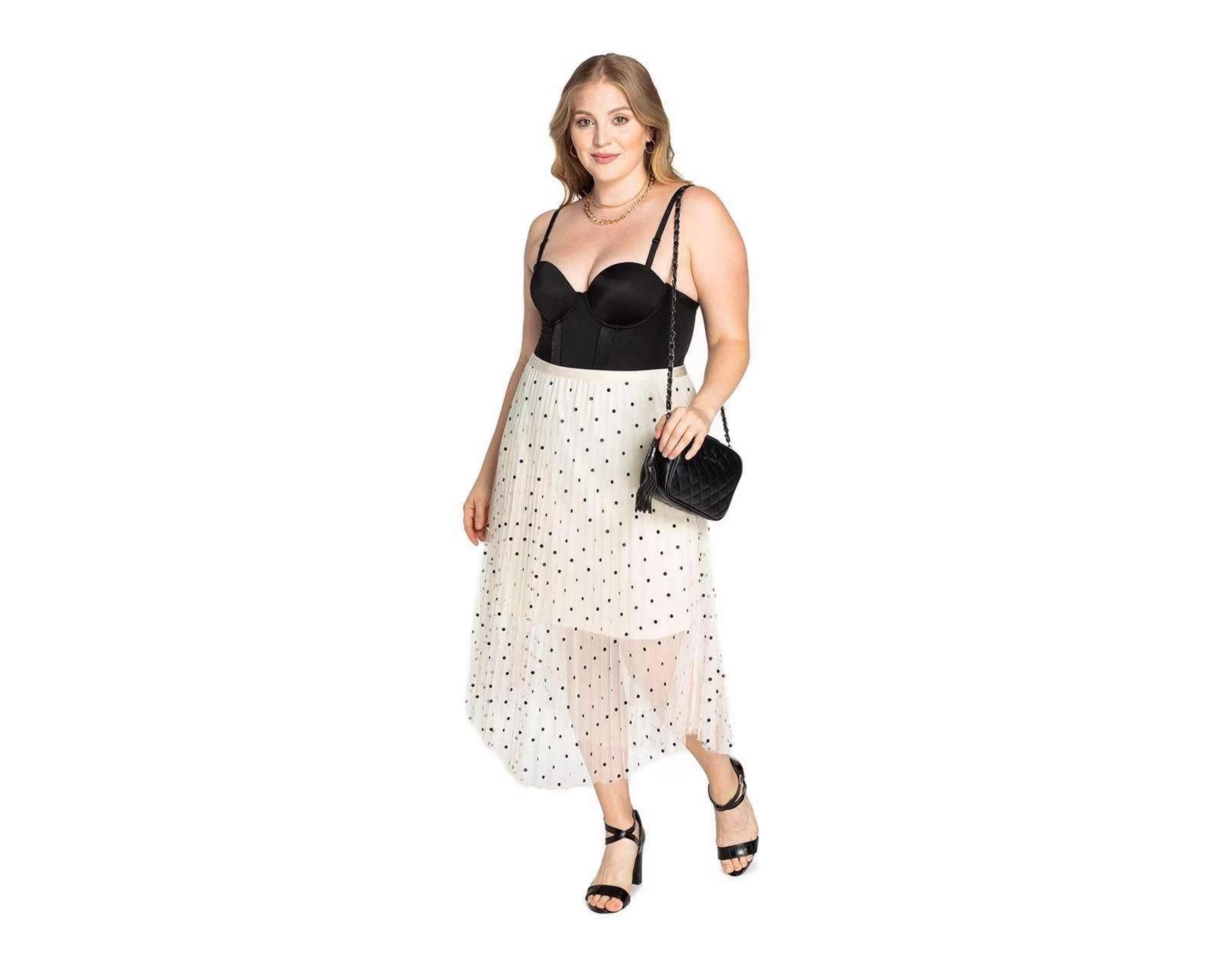 Foto 4 | Falda Midi Thiner con Lunares