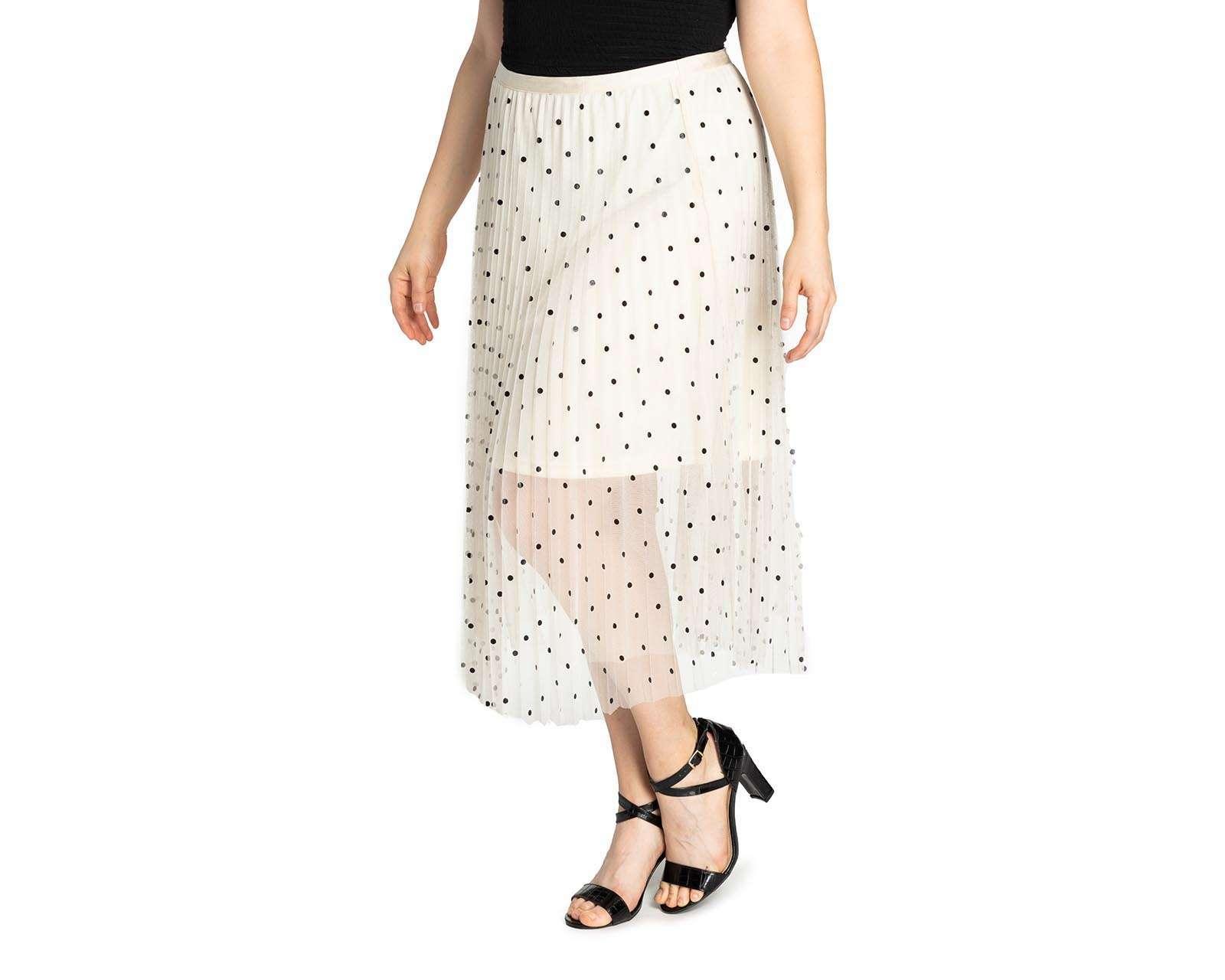 Foto 6 | Falda Midi Thiner con Lunares