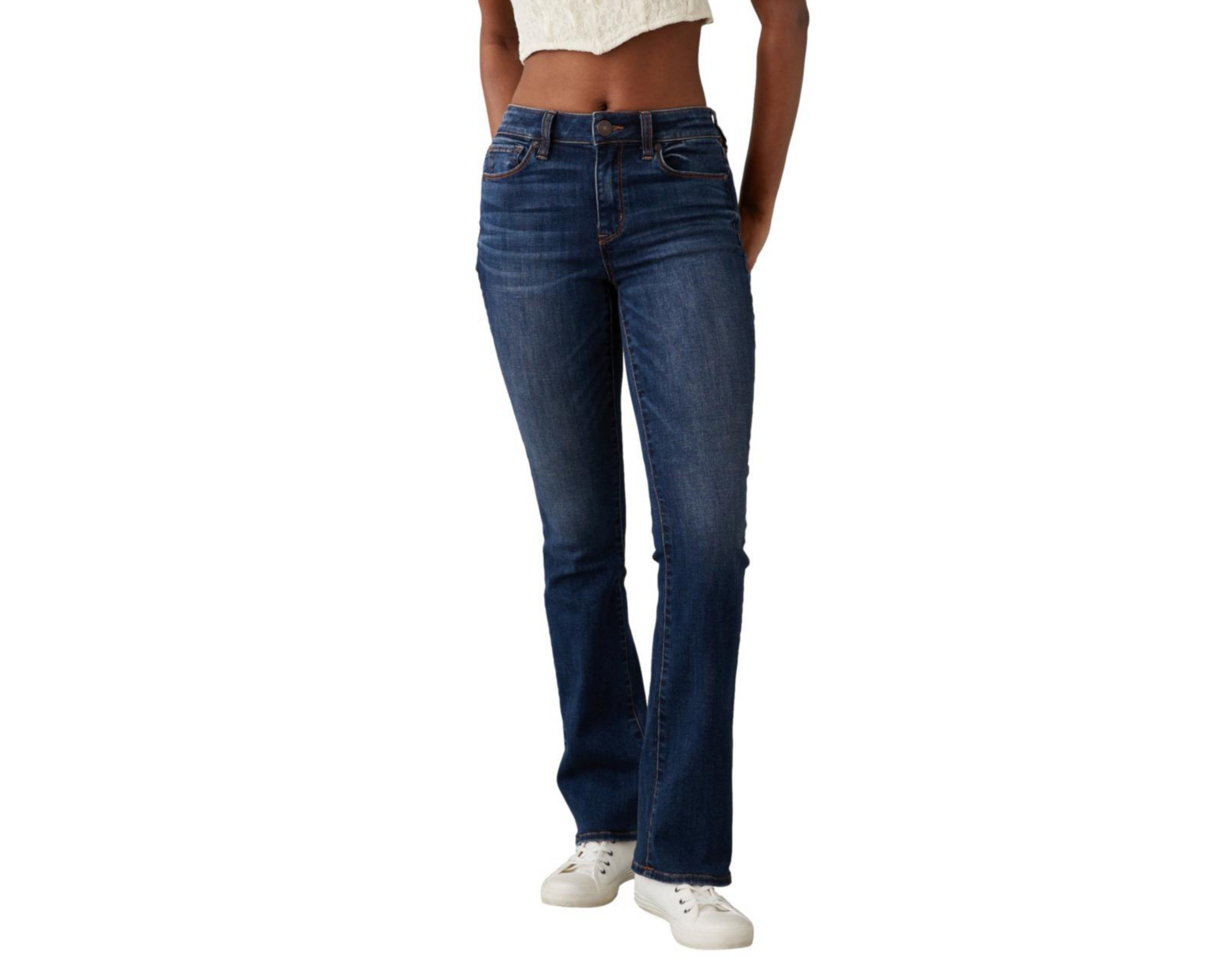 Foto 2 pulgar | Jeans American Eagle Kick Skinny con Deslavados