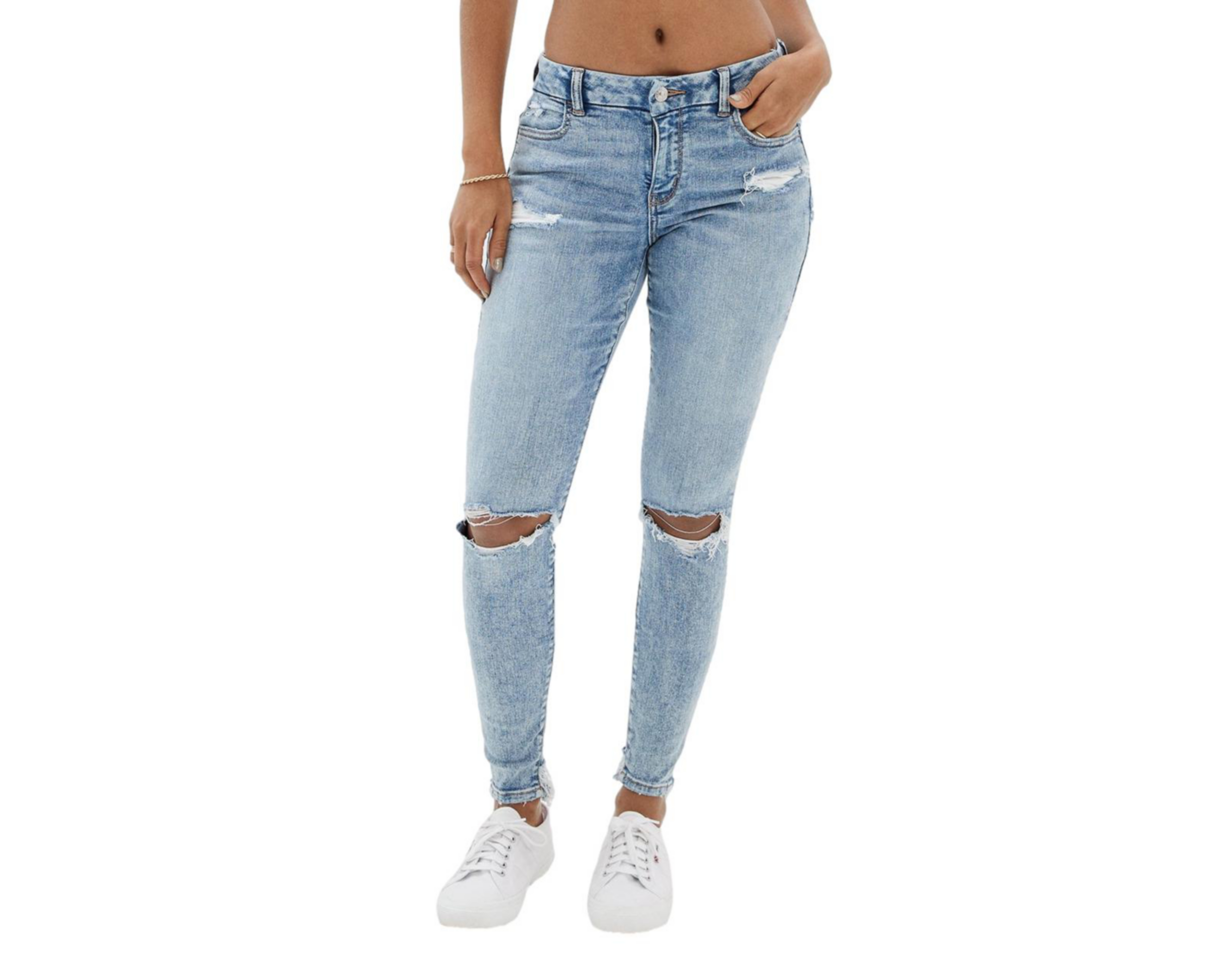 Foto 1 | Jeans American Eagle Curvy Jegging con Destrucciones