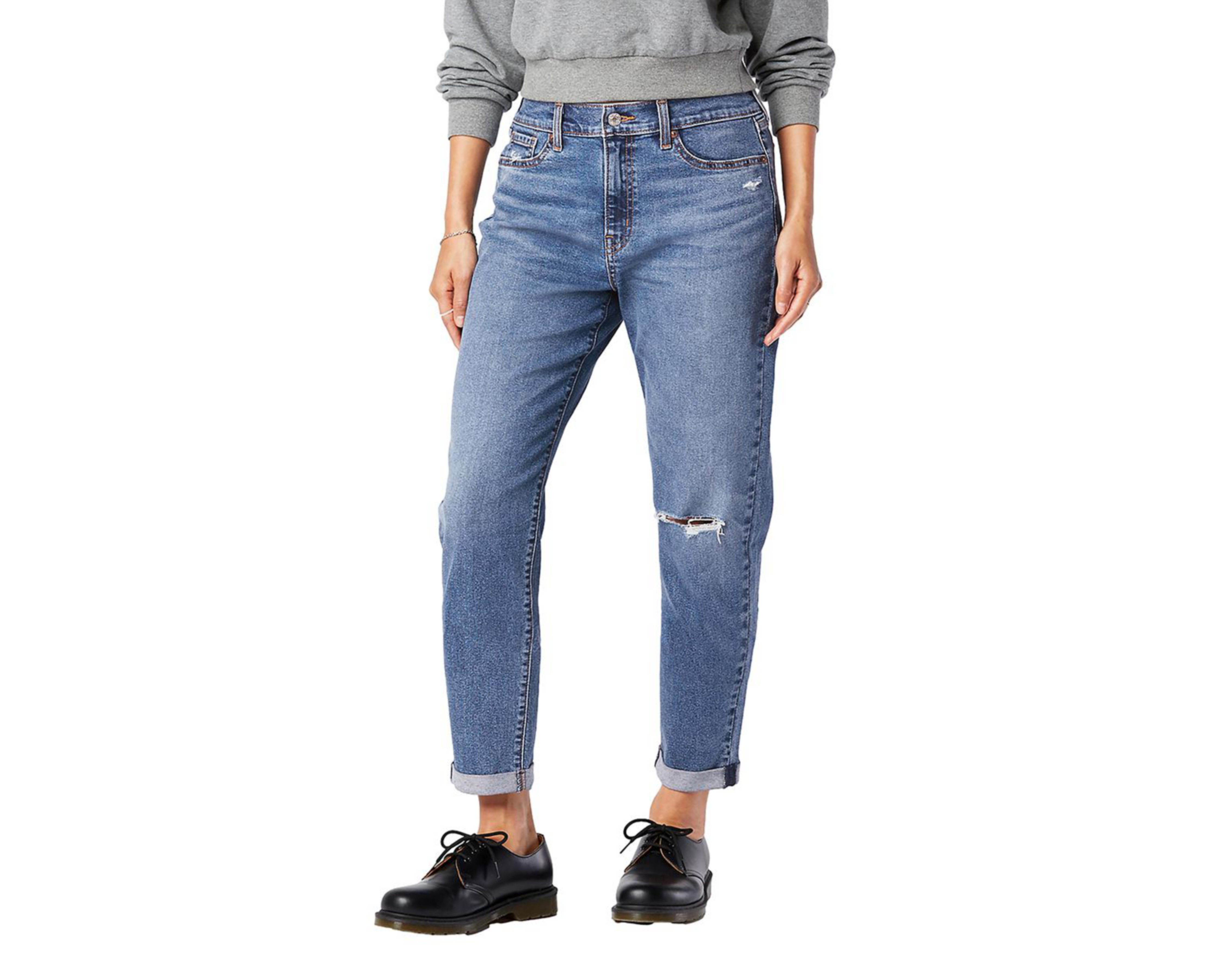 Jeans Denizen Vintage Mid-Rise Boyfriend con Destrucciones