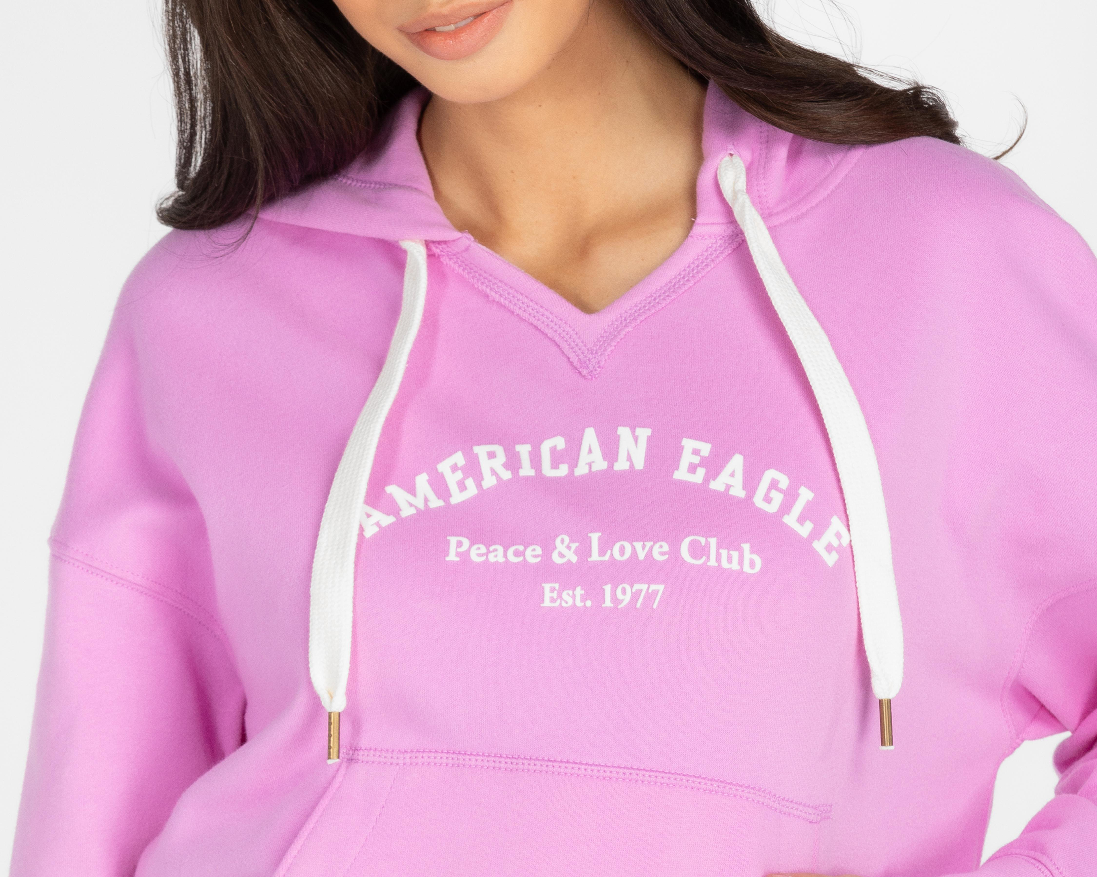 Foto 5 pulgar | Sudadera American Eagle Outfitters Rosa con Capucha