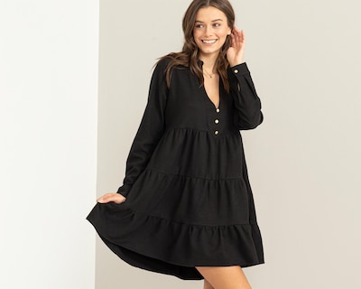 Foto 3 | Vestido Casual Refill Corto con Mangas Largas