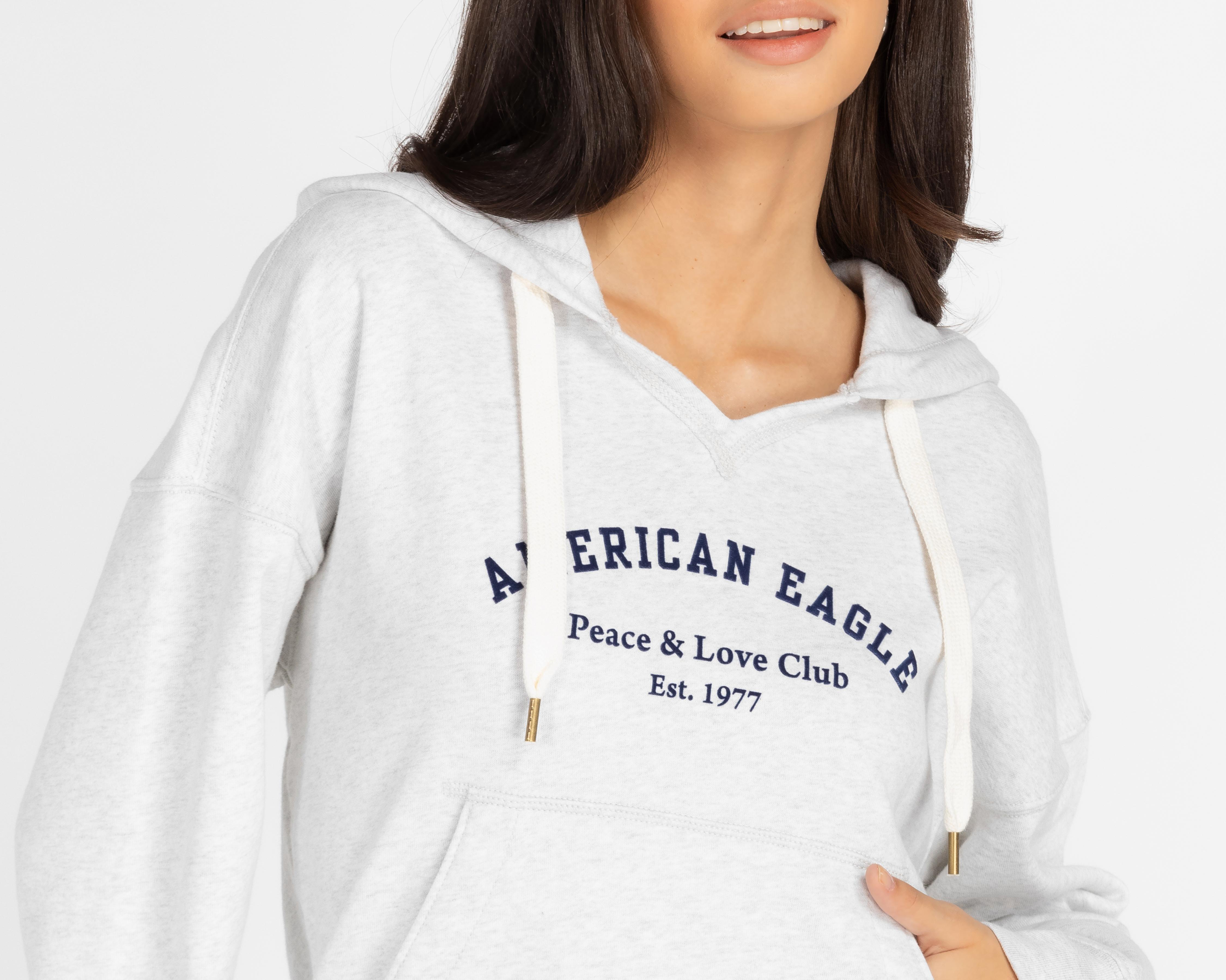 Foto 5 pulgar | Sudadera American Eagle Outfitters Gris con Capucha