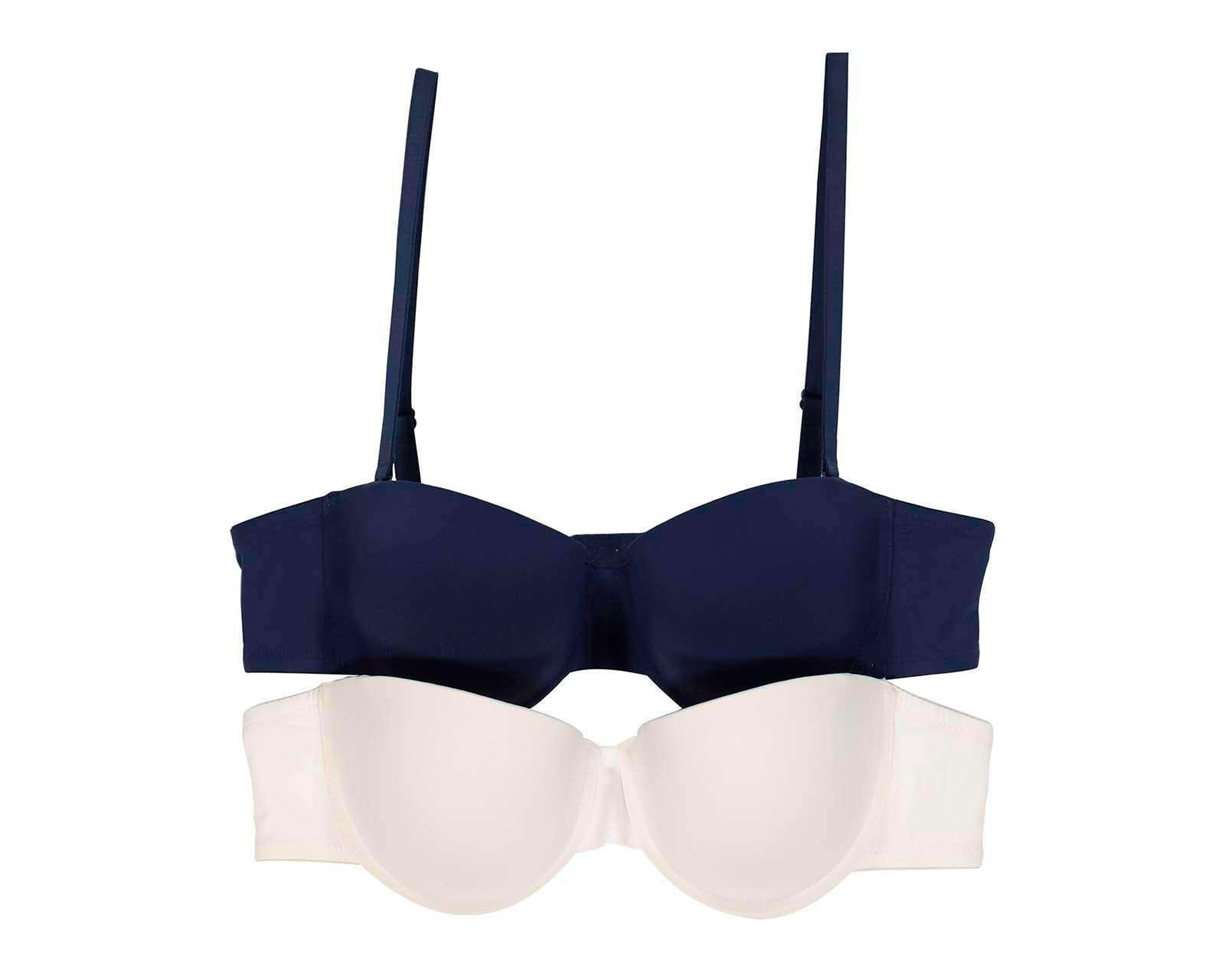 Brasier Strapless Lovest Media Copa para Mujer 2 Pack
