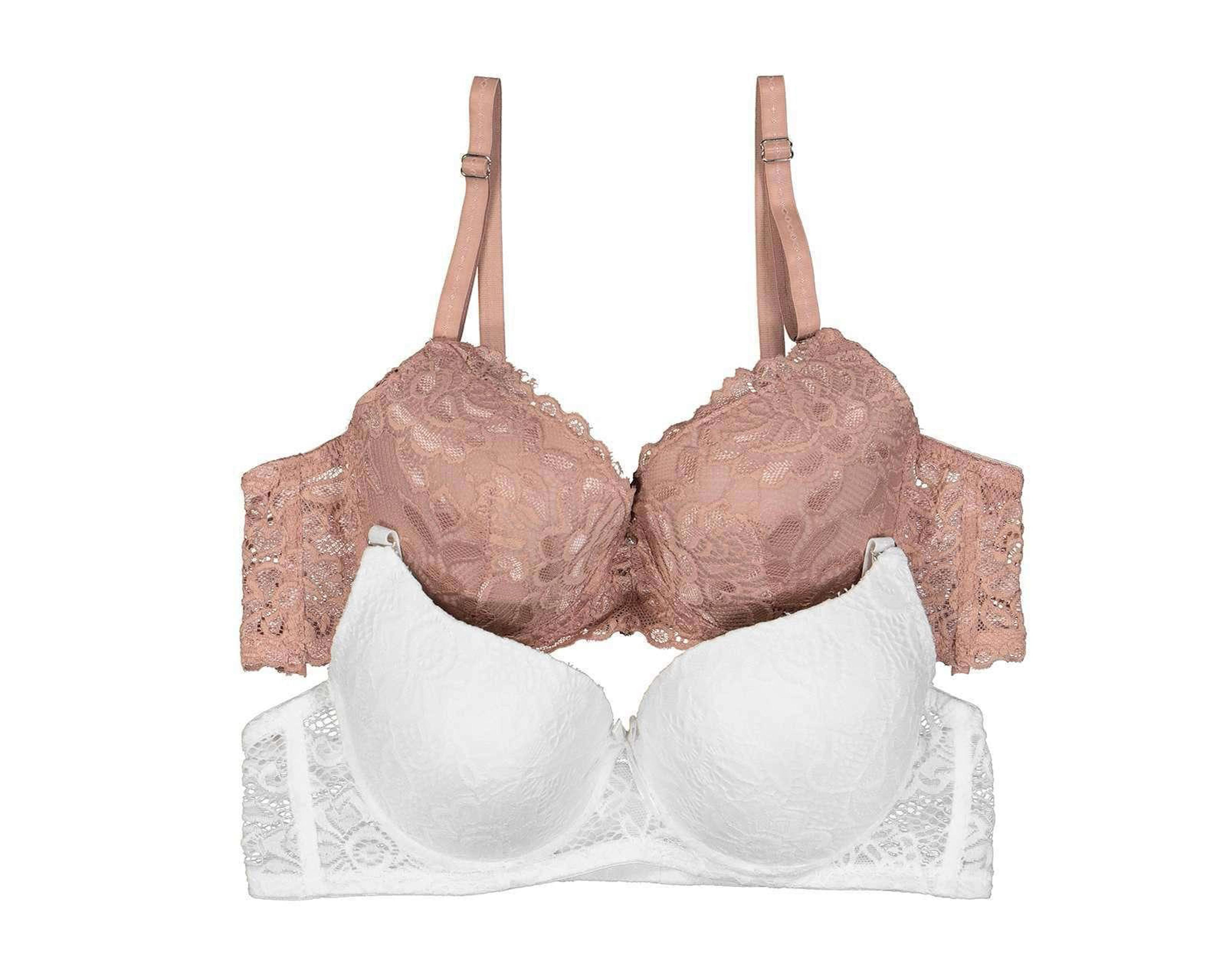 Foto 2 pulgar | Brasier con Encaje Beauty Secret Media Copa para Mujer 2 Pack