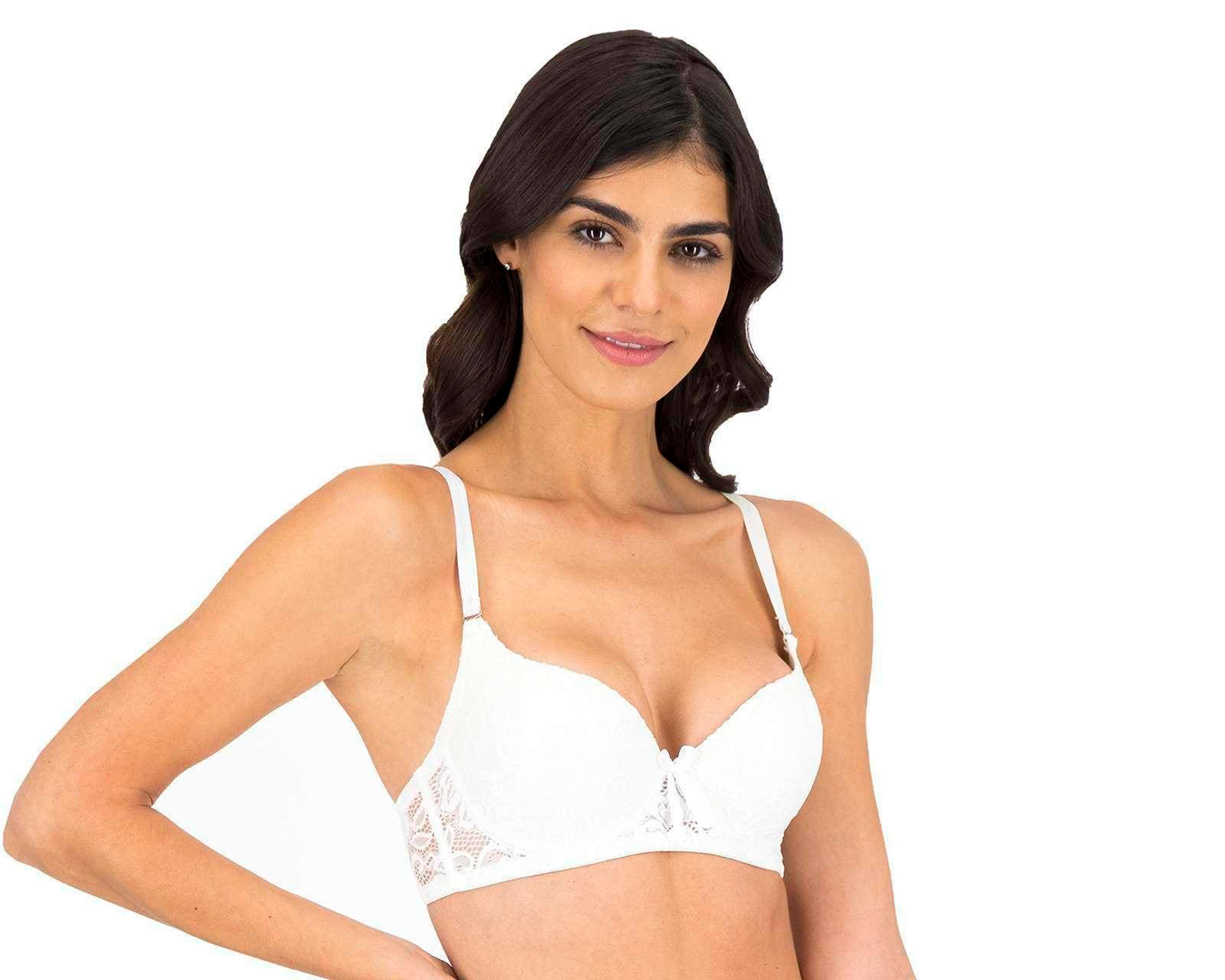 Foto 2 | Brasier con Encaje Beauty Secret Media Copa para Mujer 2 Pack